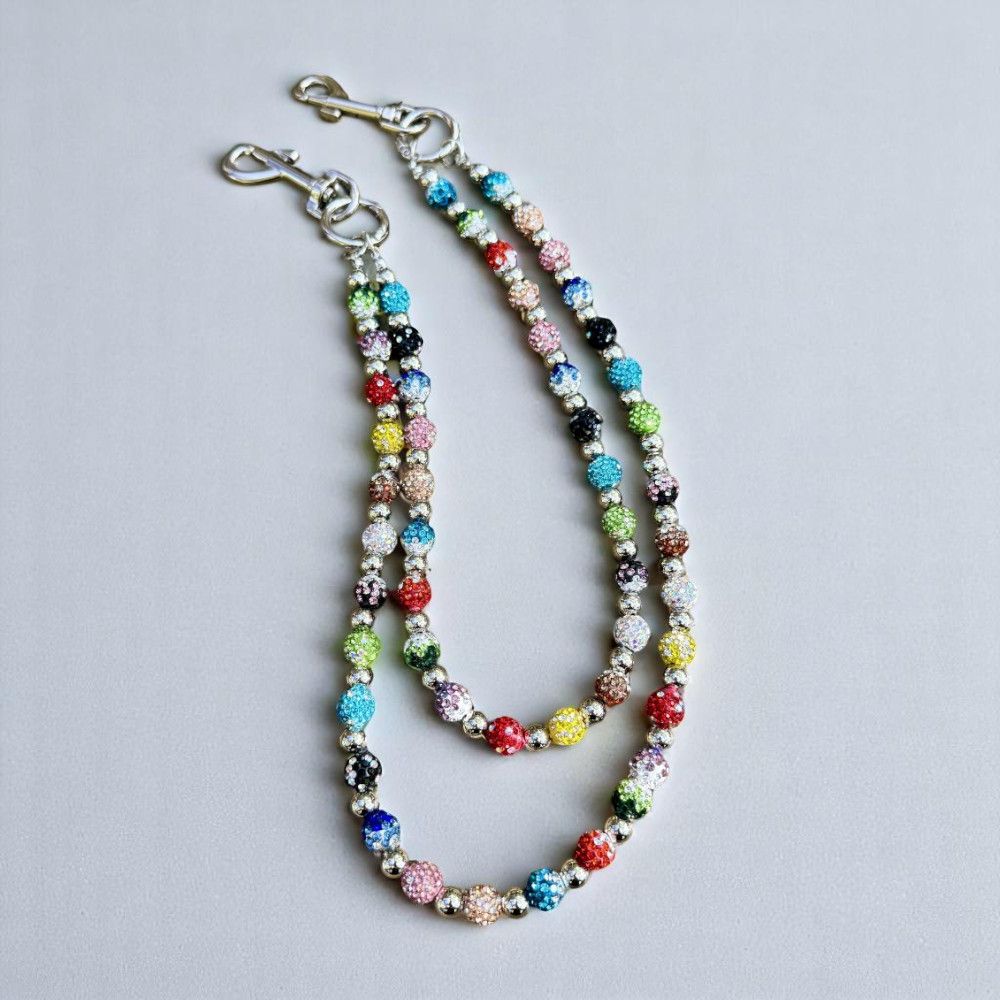 VIBE Double Layer Colorful Lucky Beaded Wallet Chain, Pants Chain Size ONE SIZE - 2 Thumbnail