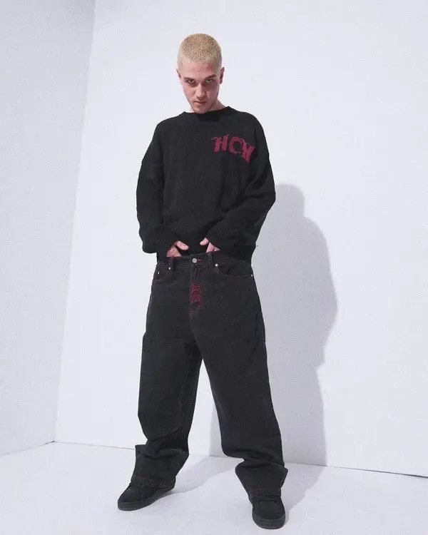 Japanese Brand American Retro Y2K jeans skeleton straight Trousers Wide Leg Size US 34 / EU 50 - 6 Thumbnail