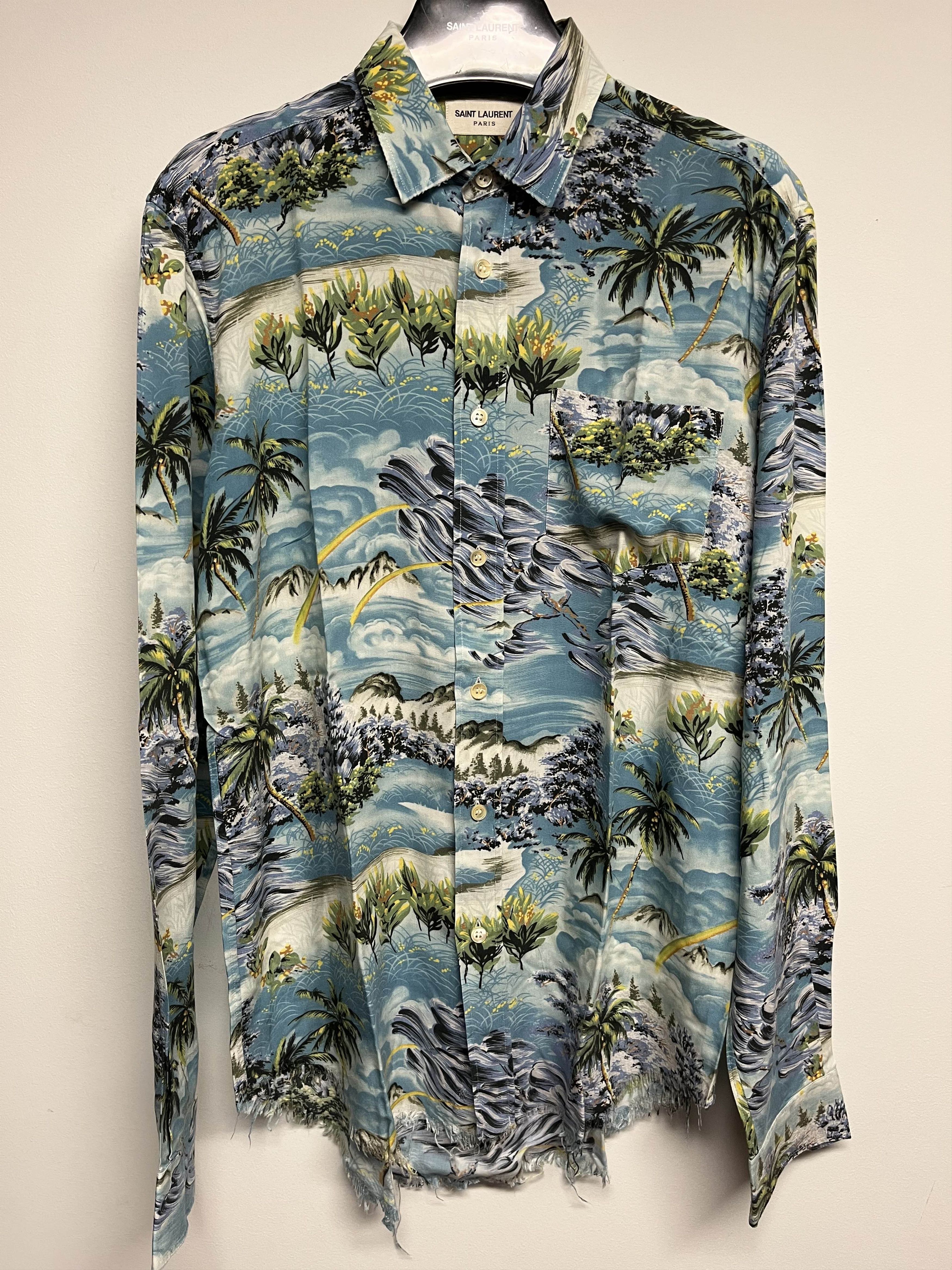 Saint Laurent Paris RAW HEM HAWAIIAN SHIRT | Grailed