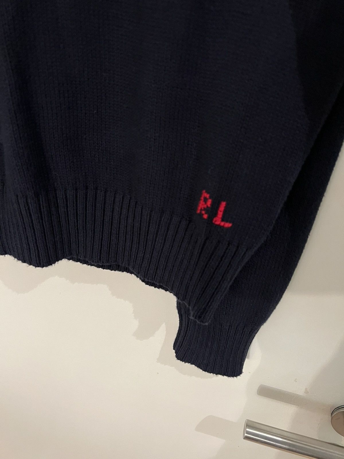 Polo Ralph Lauren Polo Ralph Lauren Polo Bear intarsia-knit hoodie medium navy Size US M / EU 48-50 / 2 - 8 Thumbnail