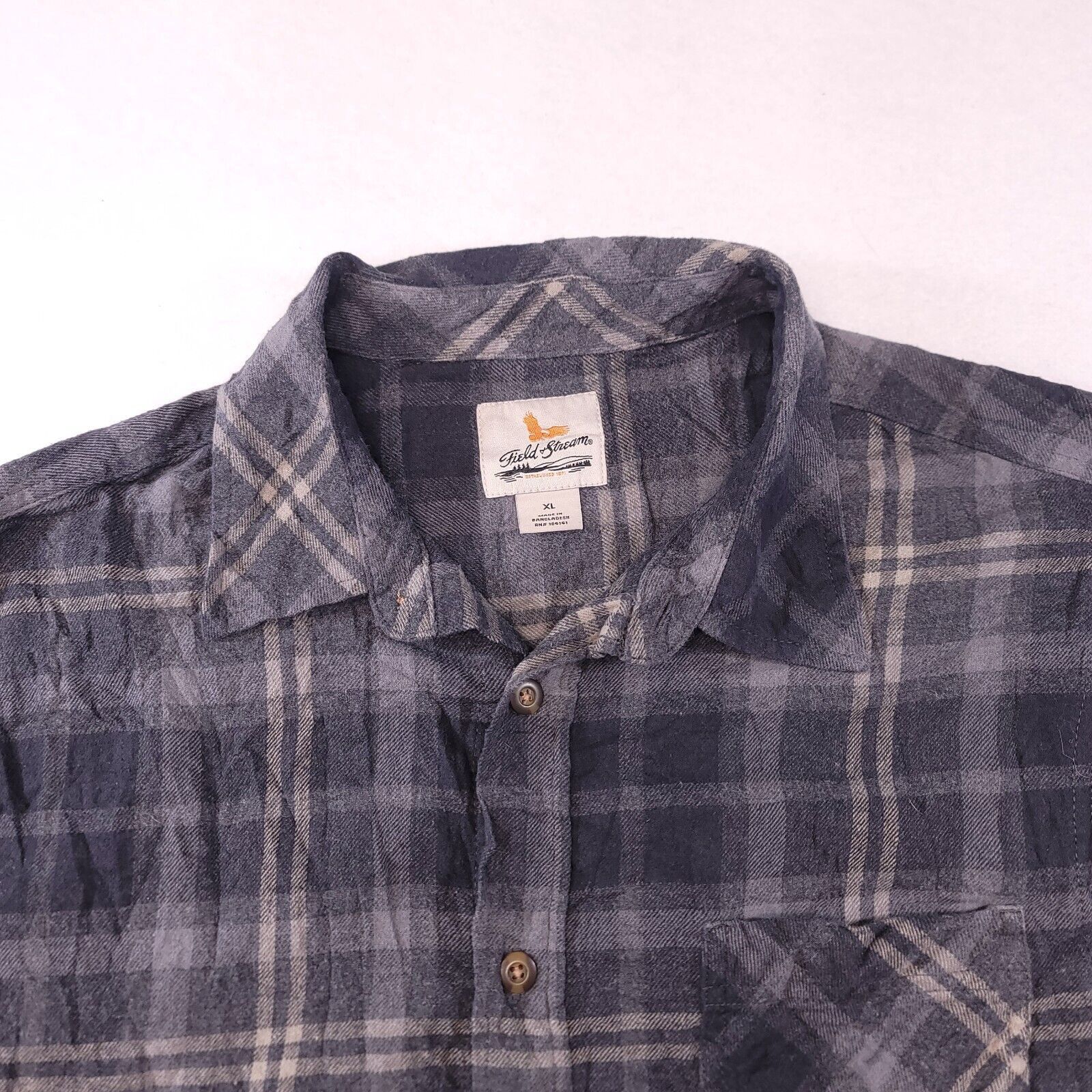 Field & Stream Field & Stream Tartan Flannel Shirt Mens Size XL Gray Size US XL / EU 56 / 4 - 1 Thumbnail