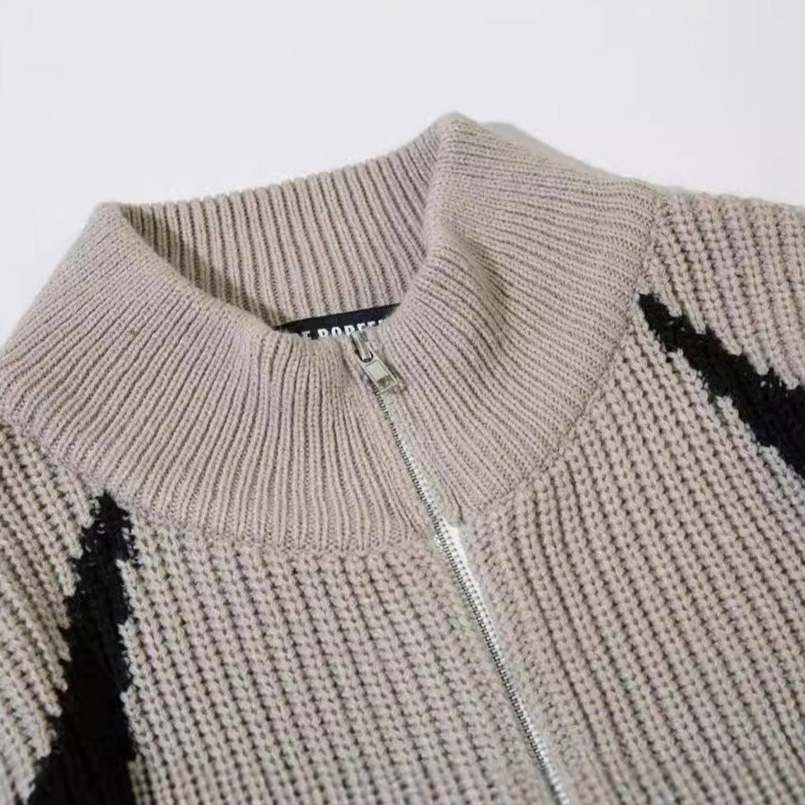 Japanese Brand Knit Zip-Up Sweater, Casual Knitwear Size US L / EU 52-54 / 3 - 3 Thumbnail