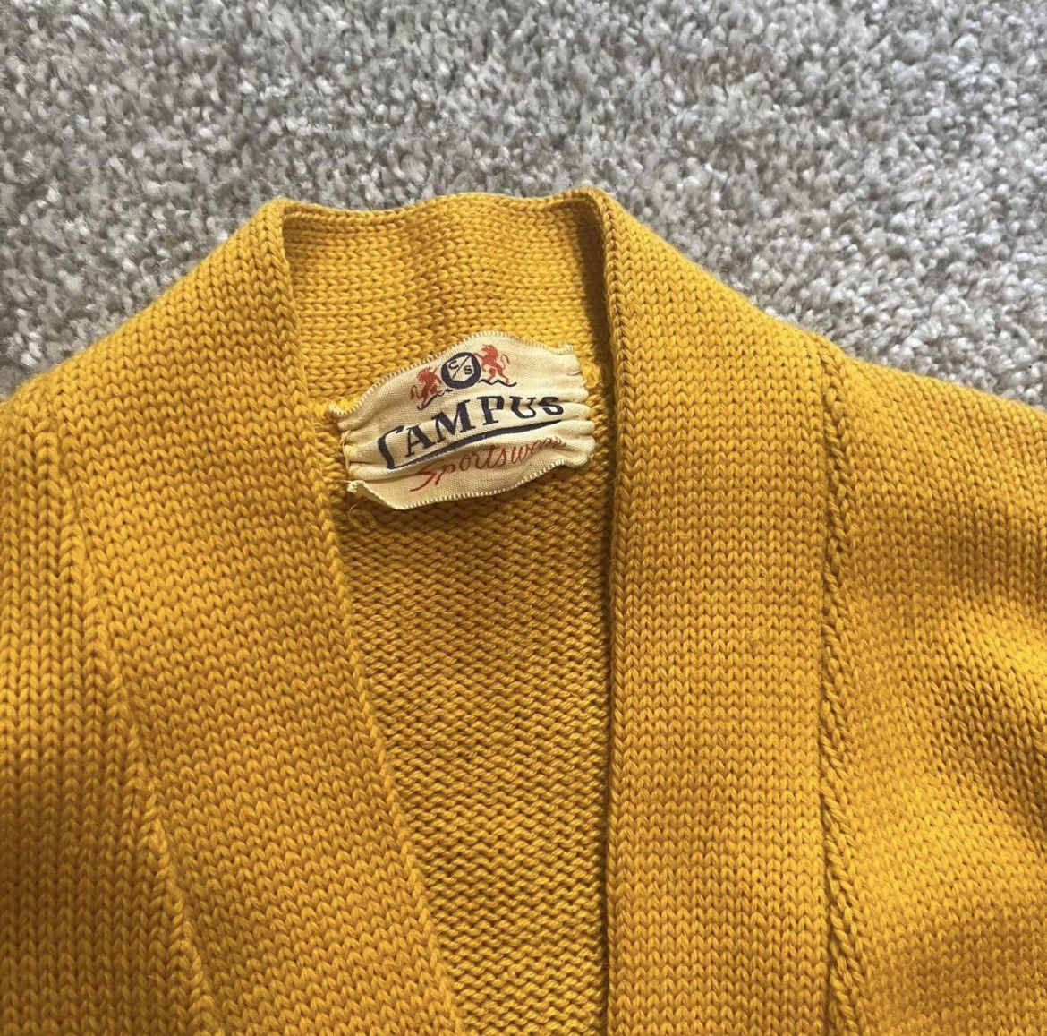 Other Yellow Campus Cardigan 40s 50s Size S / US 4 / IT 40 - 3 Thumbnail