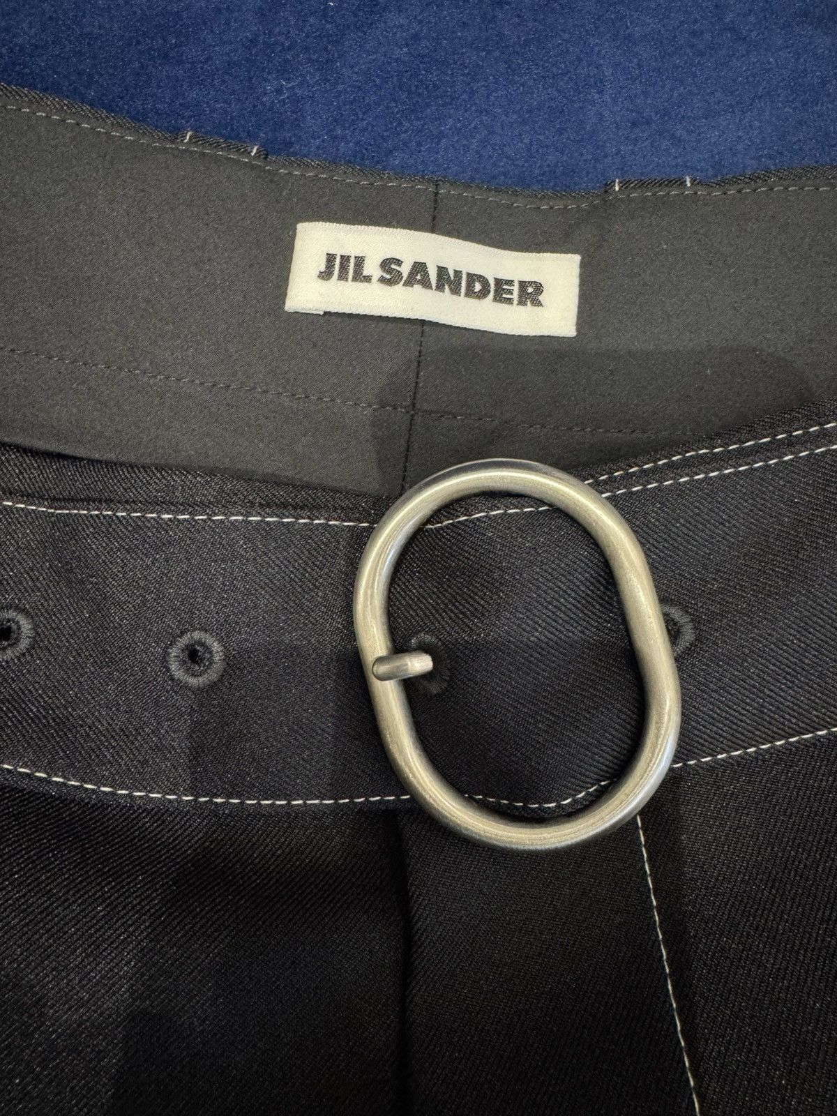 Jil Sander NWT Contrast Stitch Pleated Bermuda Shorts - BLUE, 46 Size US 30 / EU 46 - 10 Thumbnail