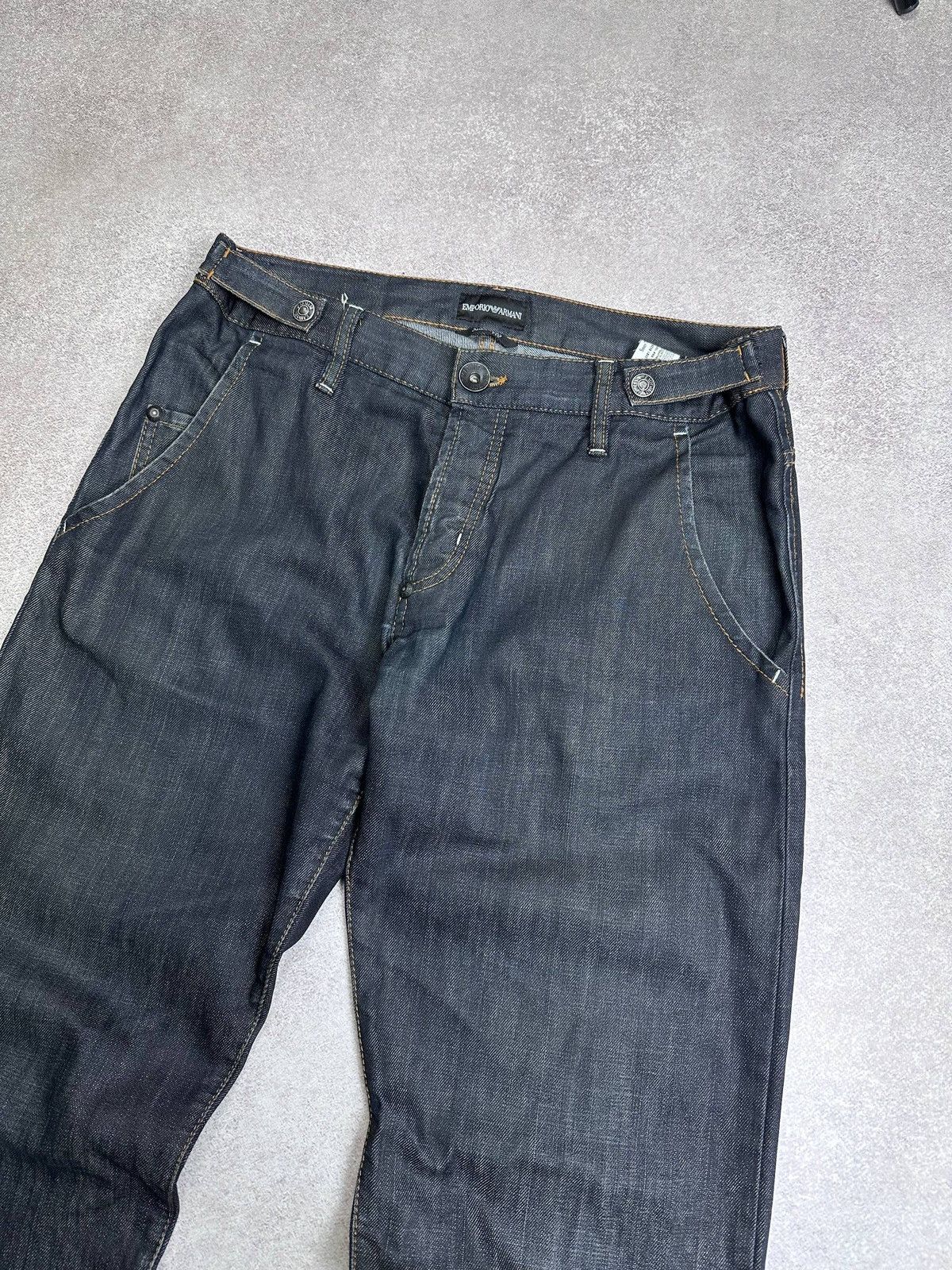 Emporio Armani Vintage Emporio Armani Baggy Denim Metal Logo Jeans 52 34 Size US 30 / EU 46 - 7 Thumbnail