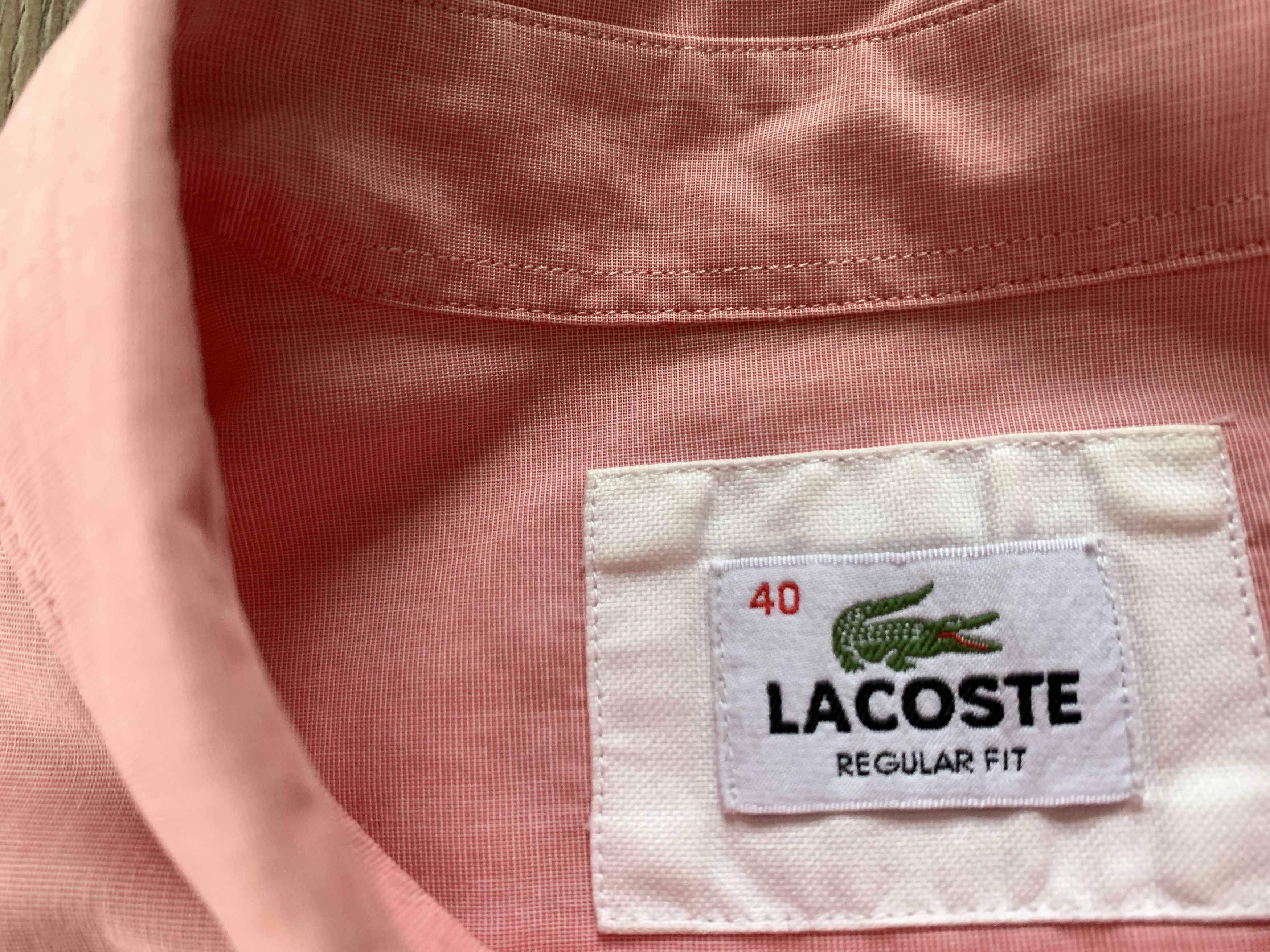 Lacoste × Vintage Lacoste Vintage Short Sleeve Coral Pink Shirt Size US S / EU 44-46 / 1 - 6 Thumbnail