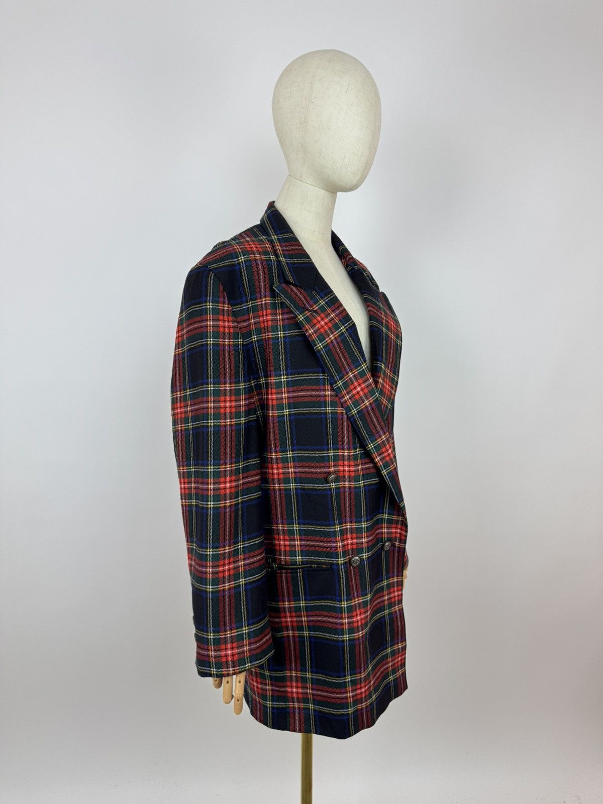 Other Flick Aktuell Long Blazer Double breasted Wool Plaid Jacket Size L / US 10 / IT 46 - 3 Thumbnail