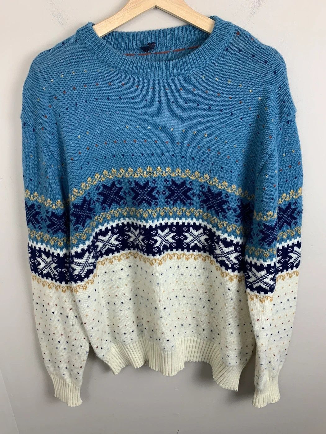 Vintage Vintage Snowflake Cable Knit Sweater Size US XL / EU 56 / 4 - 1 Thumbnail