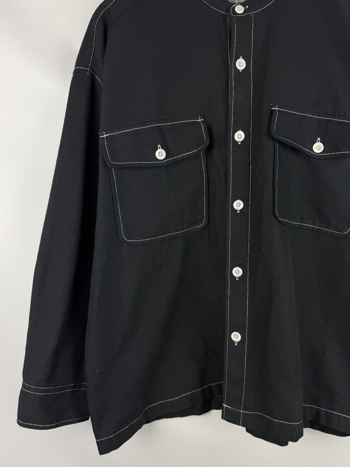 Other Timbre Poste Long Sleeve Japanese Collarless Button Up Shirt Size US L / EU 52-54 / 3 - 5 Thumbnail