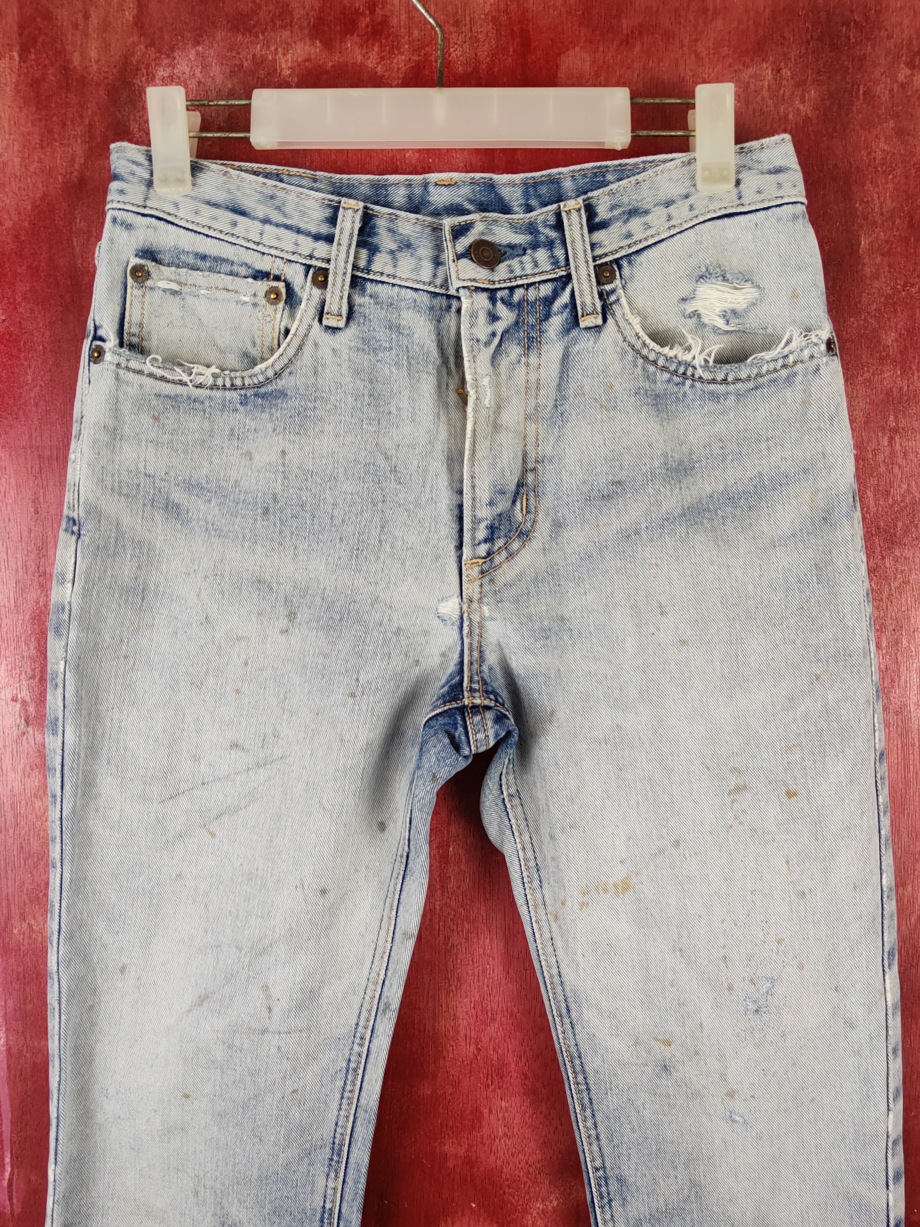 Edwin Edwin Blue Faded distressed ripped Denim #S1601 Size US 29 - 2 Thumbnail
