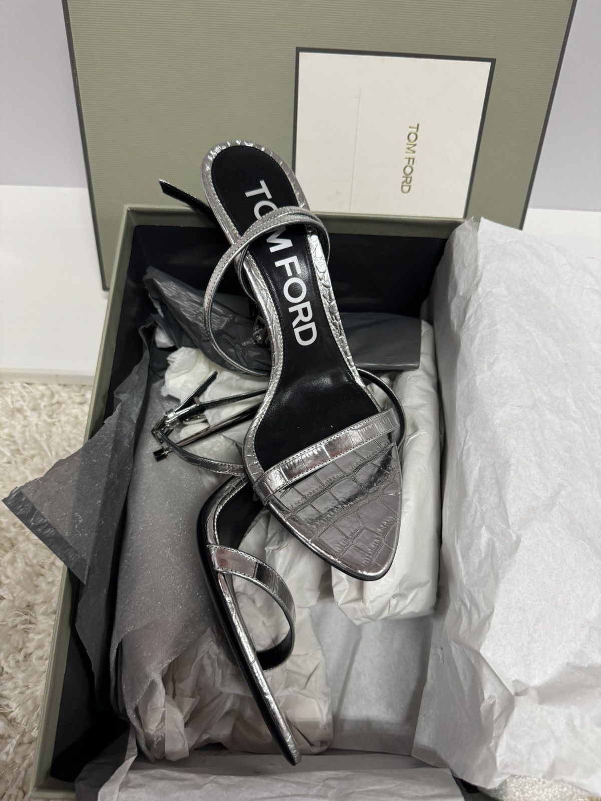 Tom Ford Tom Ford Padlock Metallic Silver Size US 10 / IT 40 - 1 Thumbnail