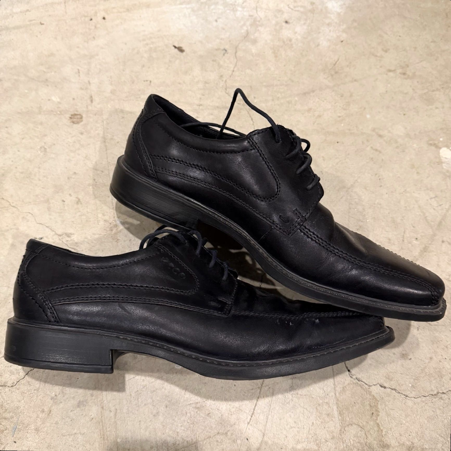 Ecco ECCO New Jersey Lace Up Dress Shoes Mens US 10-10.5 Black Oxford Leather EU 44 Shoes Mens Size US M / EU 48-50 / 2 - 2 Thumbnail