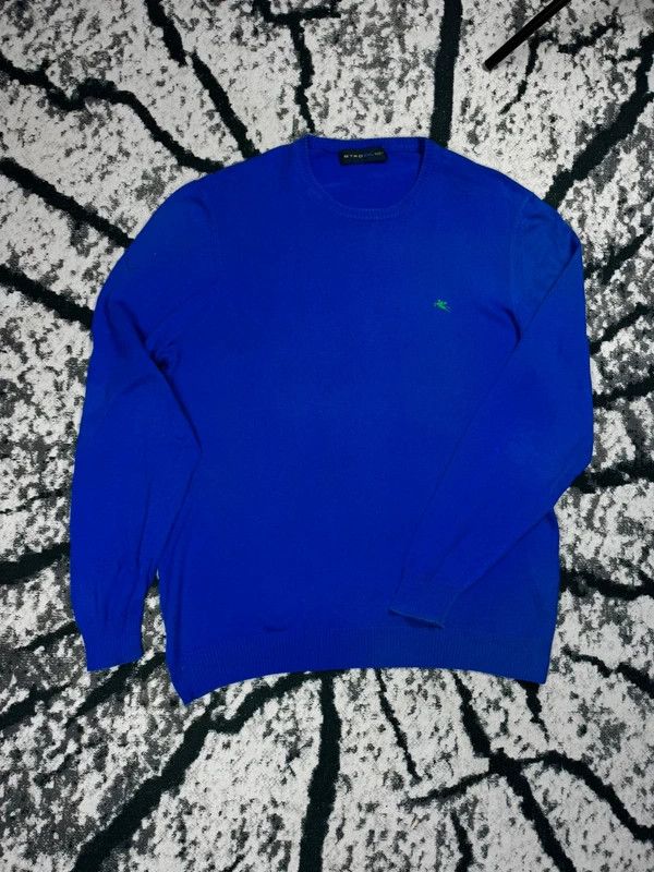 Etro Etro Italy XXL sweater blue navy logo Size US XXL / EU 58 / 5 - 1 Thumbnail