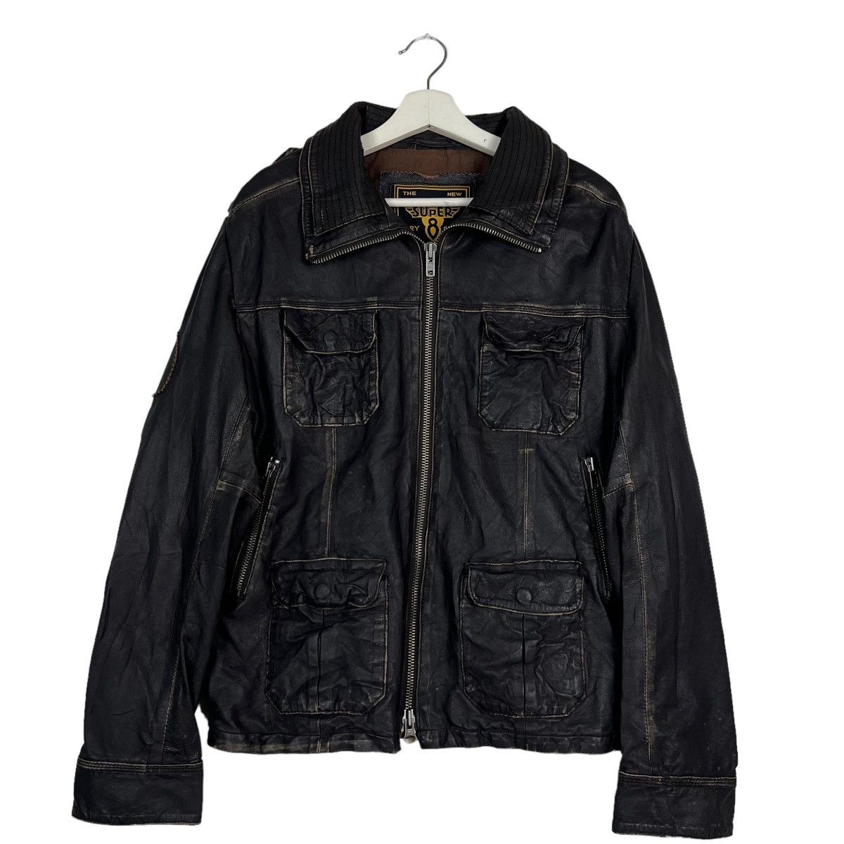 Superdry 🔥 SUPERDRY 8 RIDER MOTOB LEATHER JACKET Size US L / EU 52-54 / 3 - 4 Thumbnail