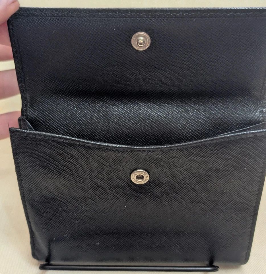 Prada PRADA Wallet Saffiano Leather Black Double Sided Size ONE SIZE - 3 Thumbnail