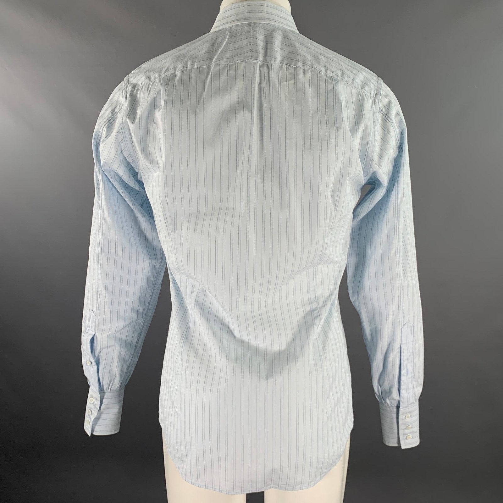 Gucci GUCCI Size S Blue Stripe Cotton Button Up Long Sleeve Shirt Size US S / EU 44-46 / 1 - 4 Thumbnail