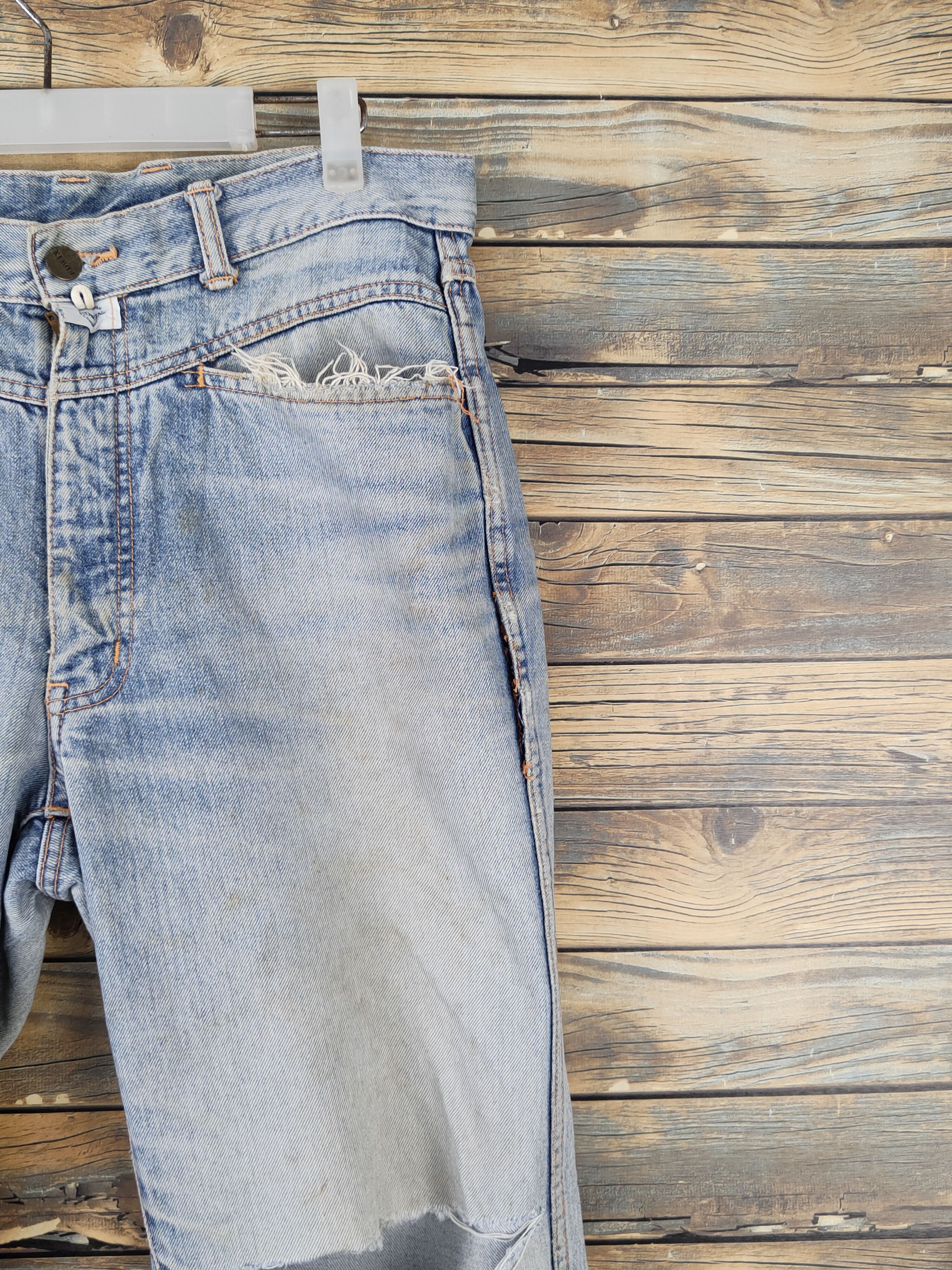 Edwin Edwin Light Blue Distressed Ripped denim Jeans #W1800 Size US 33 - 5 Thumbnail