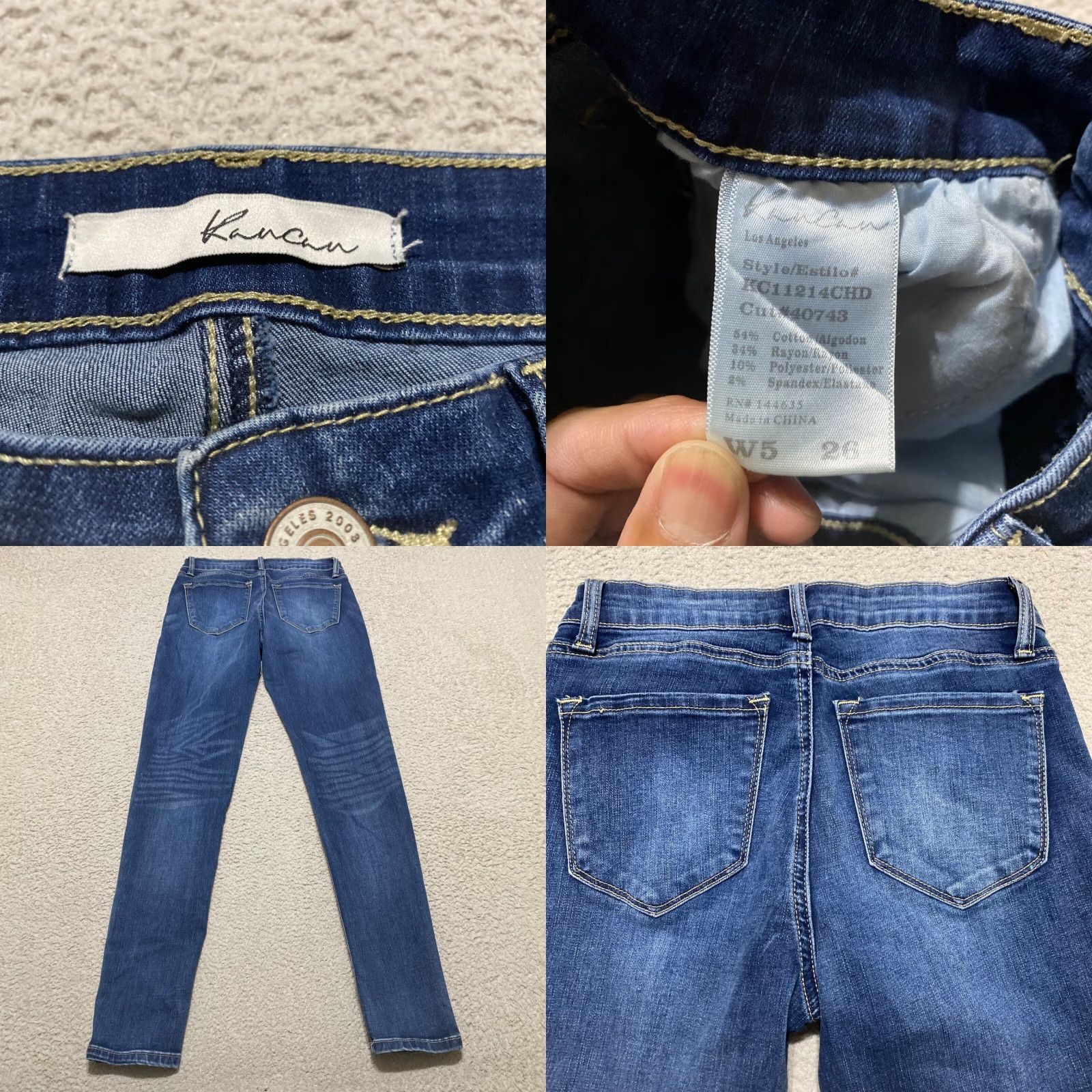 Vintage VINTAGE Kancan Jeans Womens Denim Mid Rise Dark Wash Skinny Leg 26 Blue Womens Jeans Size 42" / US 20 - 8 Thumbnail