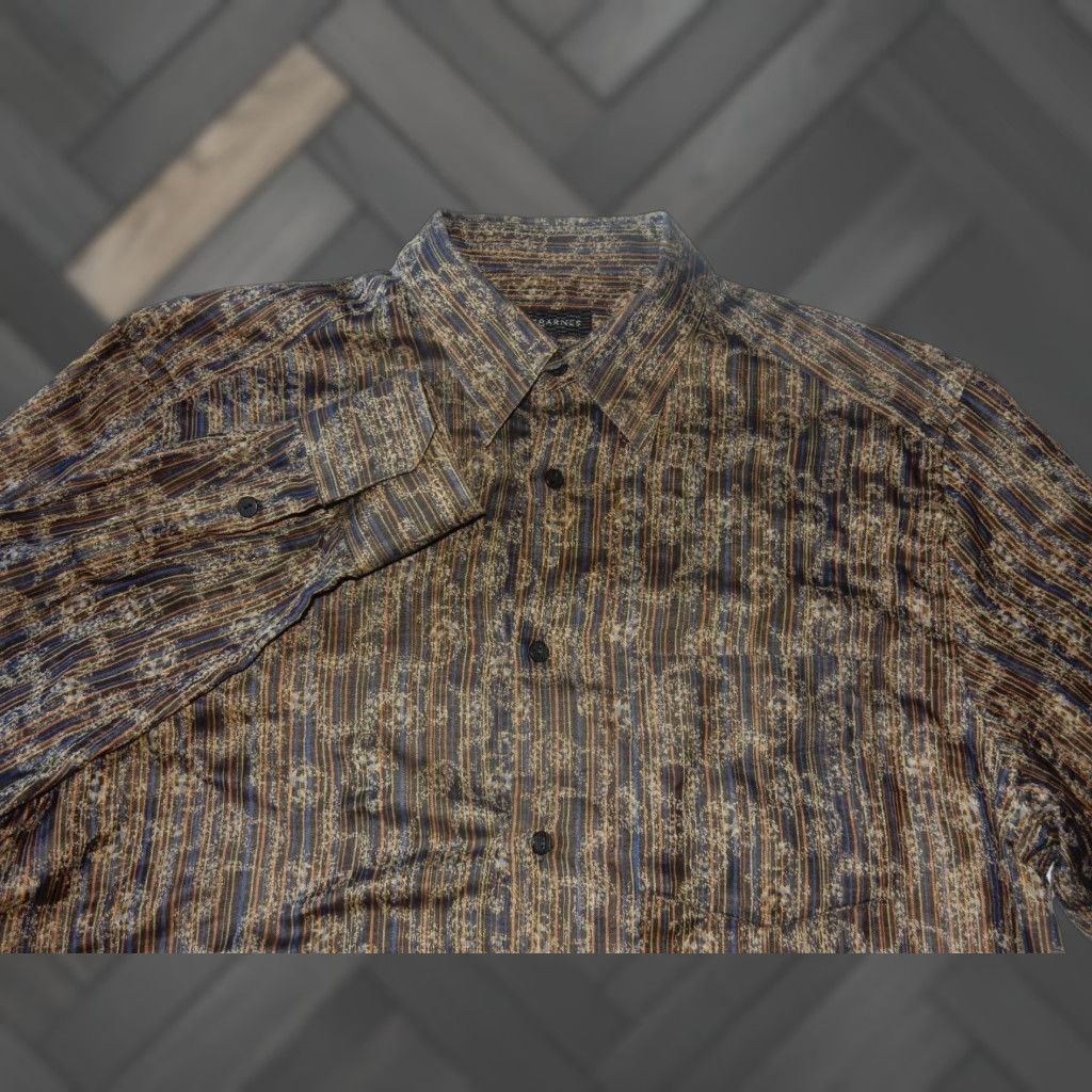 Vintage VINTAGE Jhane Barnes Men's Shirt Long Sleeve Button-Up Size L Beige Paisley Cotton Size US L / EU 52-54 / 3 - 1 Thumbnail