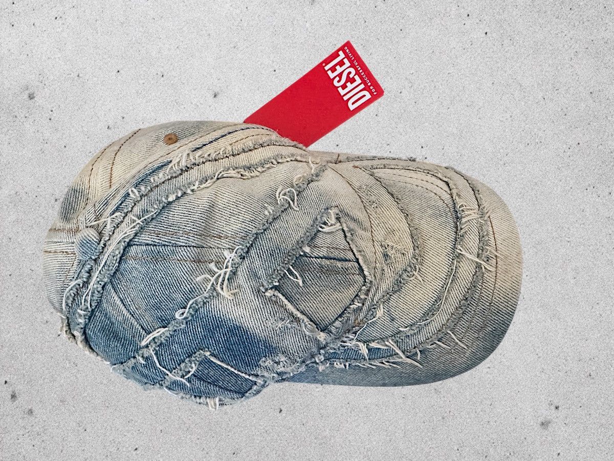 Diesel Diesel C-Obi Distressed Denim Hat Size ONE SIZE - 3 Thumbnail