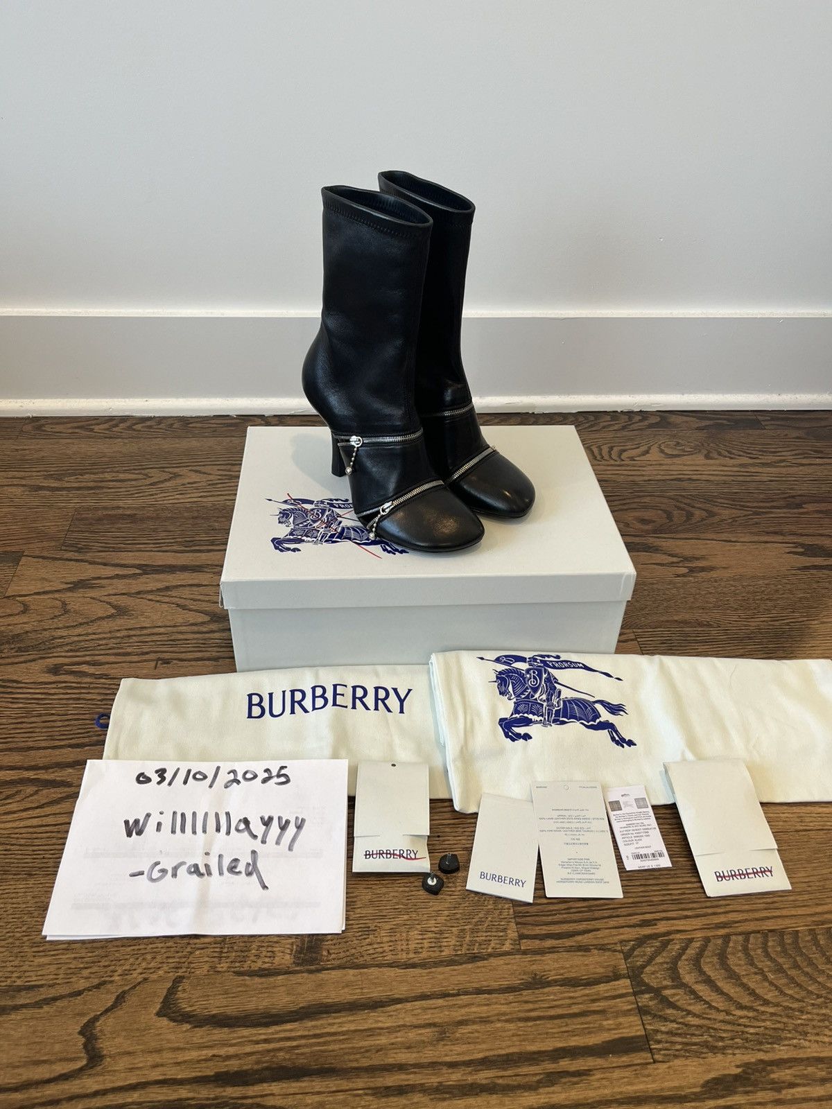 Burberry Burberry Leather Peep Boots Size US 7 / IT 37 - 7 Thumbnail