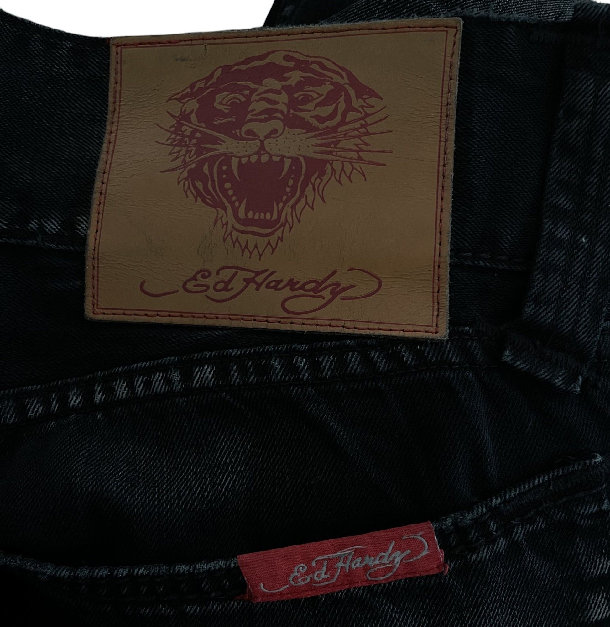 Christian Audigier ED HARDY 'TIGER' RHINESTONE JEANS Size US 36 / EU 52 - 3 Thumbnail