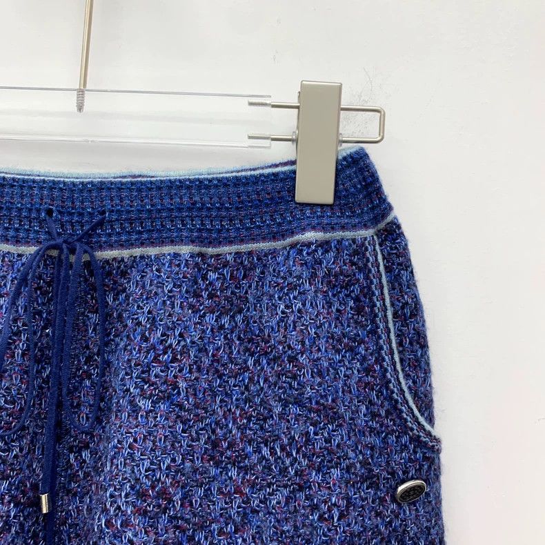Chanel Chanel Dark blue logo drawstring cotton casual knitted sho Size 25" / US 0 / IT 36 - 3 Thumbnail