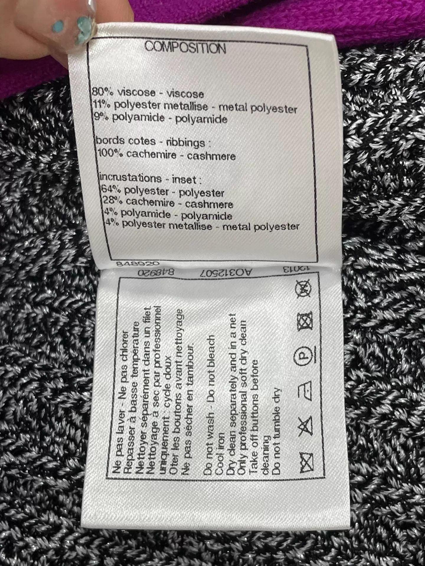 Chanel Chanel Purple-Gray Sequin Color-Blocked Skirt 38 Size 27" / US 4 / IT 40 - 6 Thumbnail