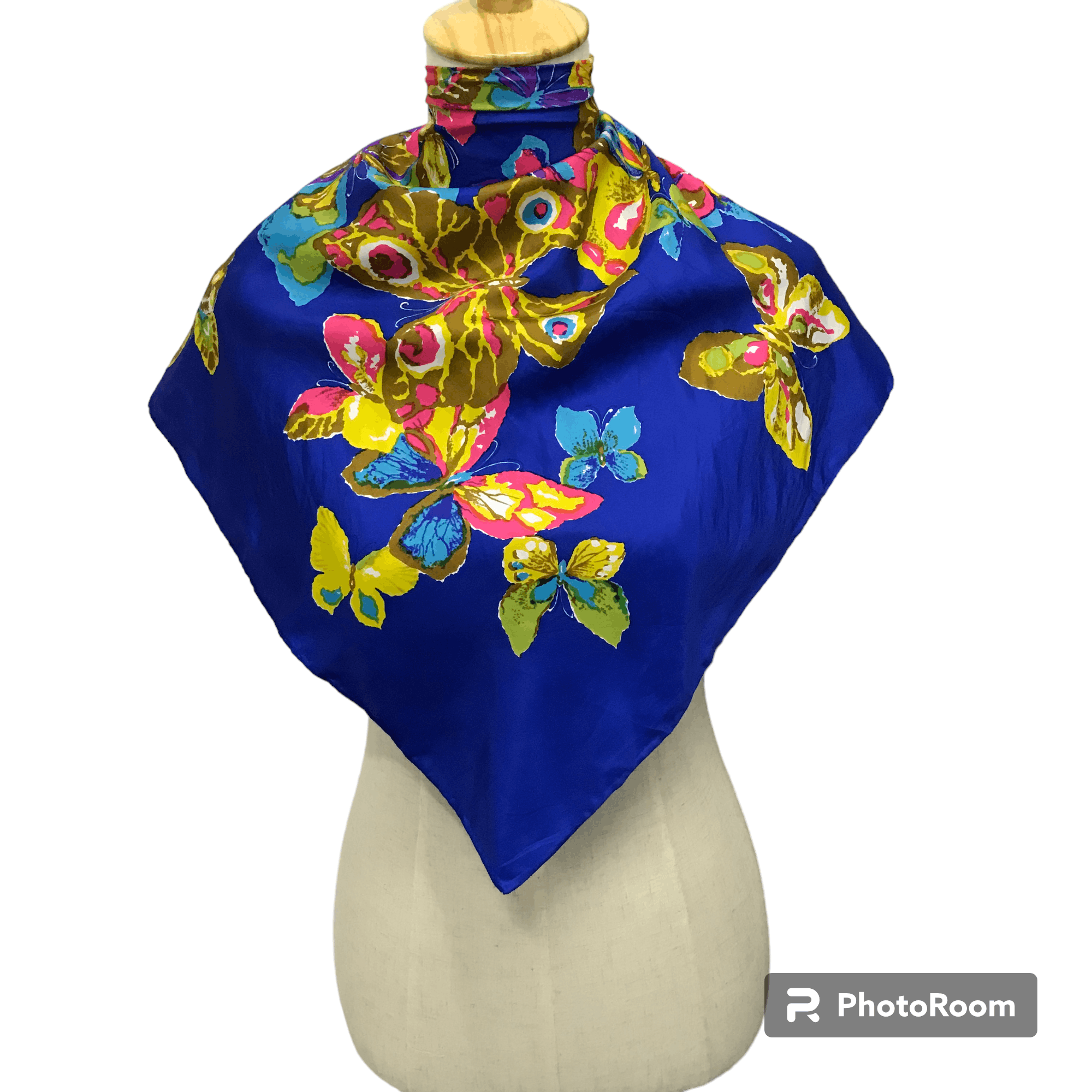Vintage Vintage Butterflies Silk Scarf M151 Size ONE SIZE - 1 Thumbnail