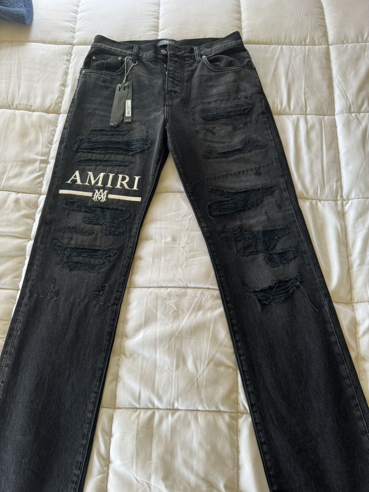 Image of Amiri Straight Leg Jeans in Black, Men's (Size 30)