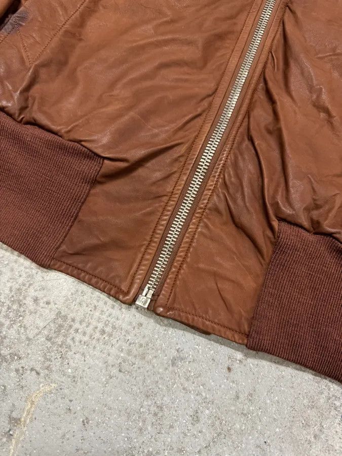 Rick Owens FW2008 Rick Owens Bordeaux Asymmetrical Leather Jacket Size US L / EU 52-54 / 3 - 6 Thumbnail