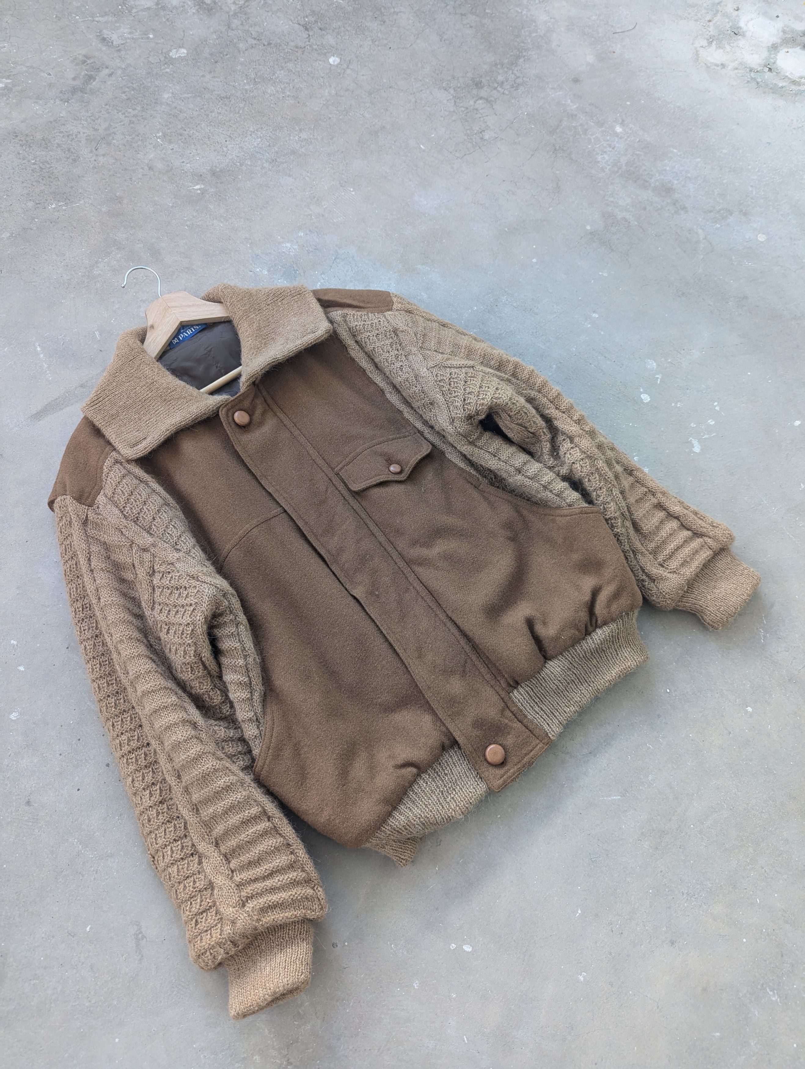 Le Grande Bleu (L.G.B.) × Vintage 🇯🇵 Vintage 90s Wool Jacket Knitted Style By Monsieur Paris Size US M / EU 48-50 / 2 - 3 Thumbnail