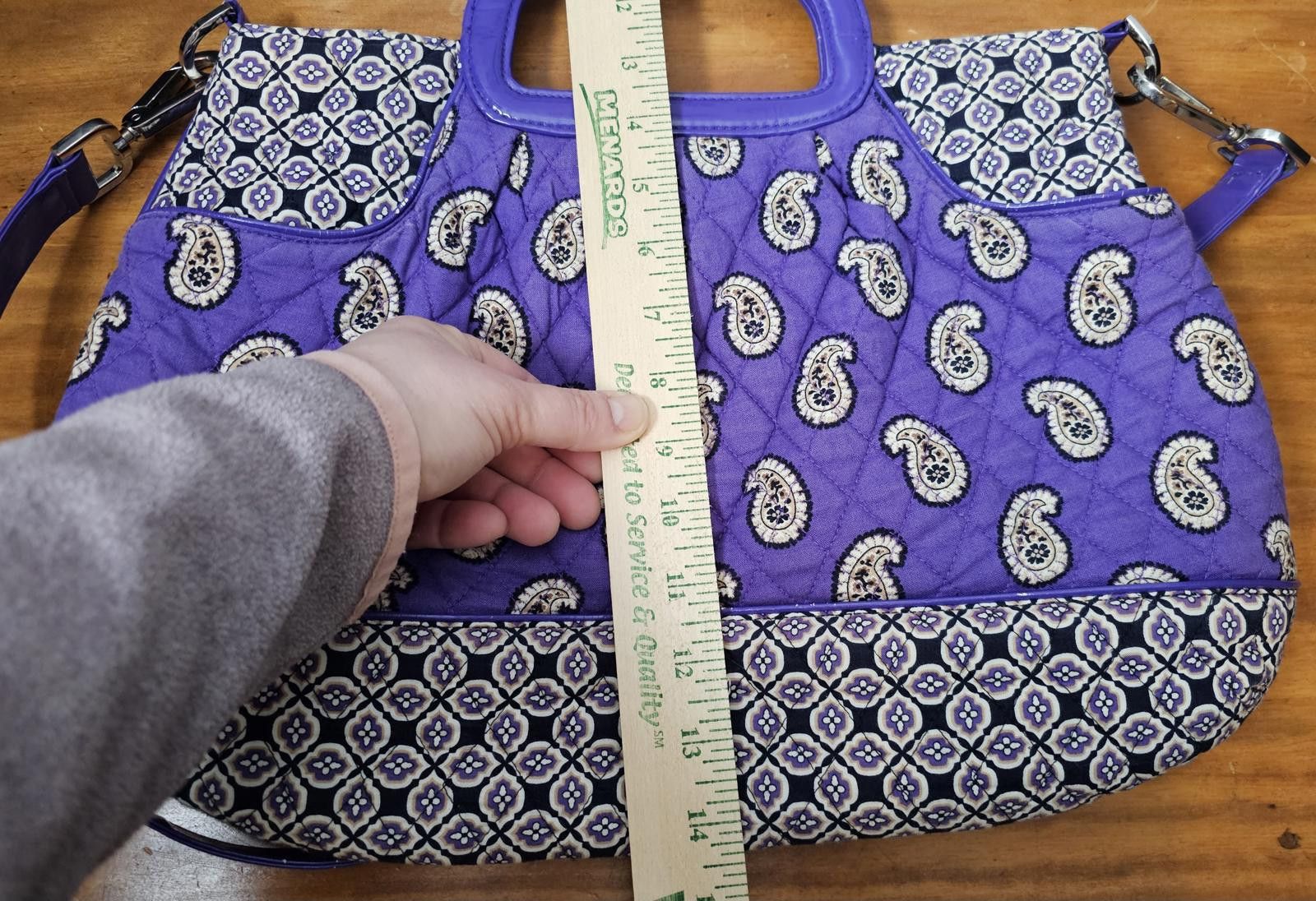 Other Vera Bradley Purse Purple Quilted Womens Med Paisley Size ONE SIZE - 9 Thumbnail