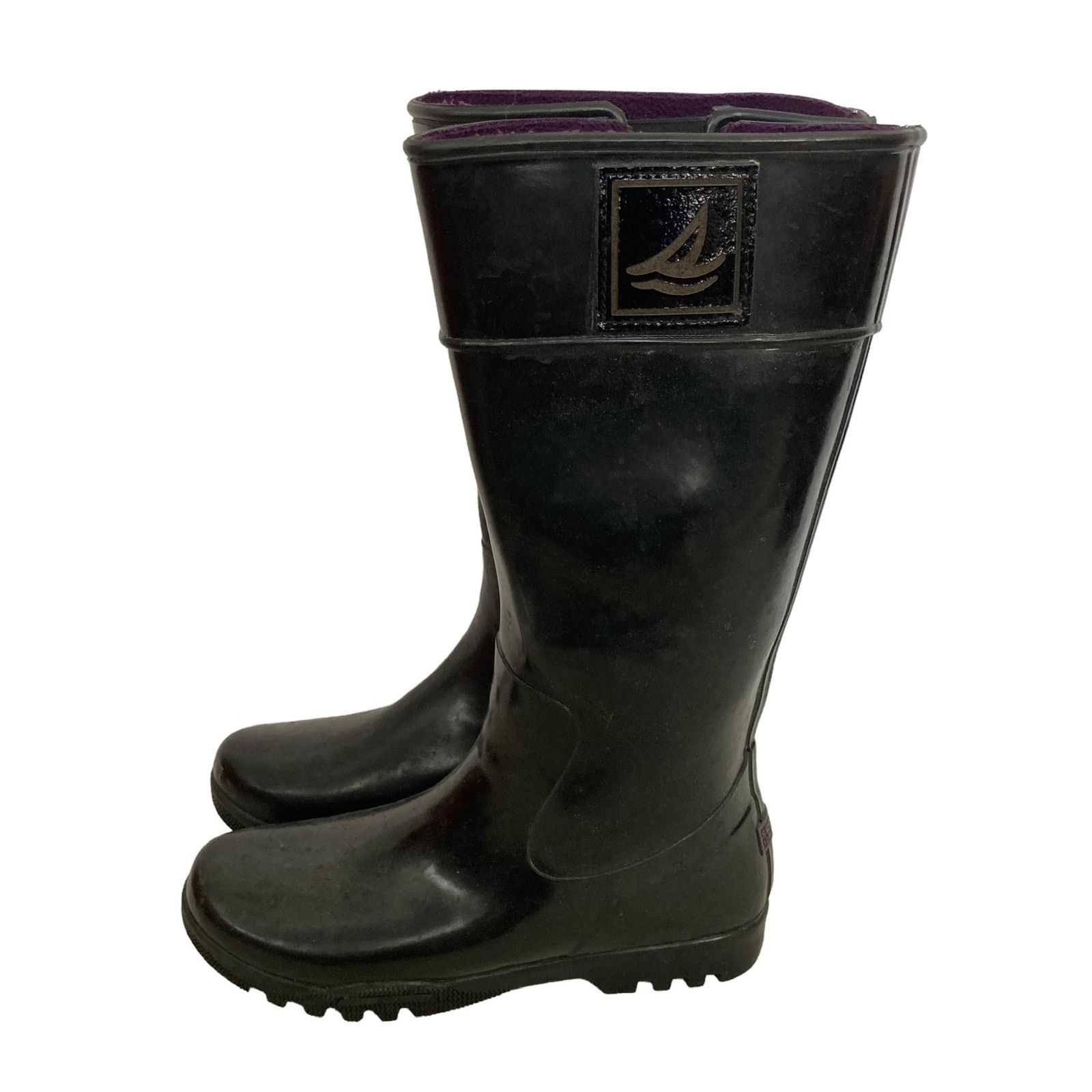 Sperry Sperry Black Rubber Tall Rain Boots Sz 7 Size US 7 / IT 37 - 4 Thumbnail