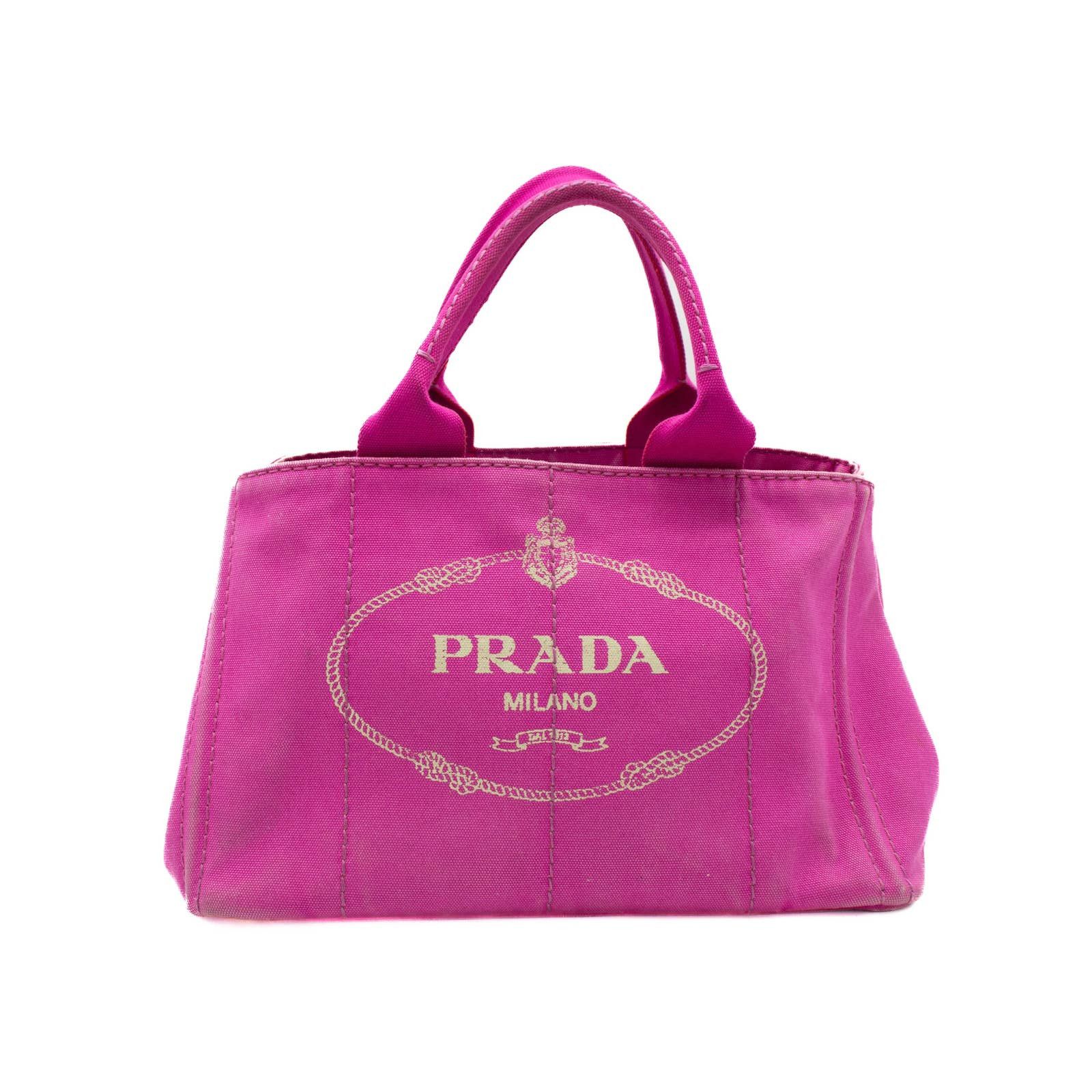 image of Prada Canapa Tote Bag Handbag in Pink, Women's