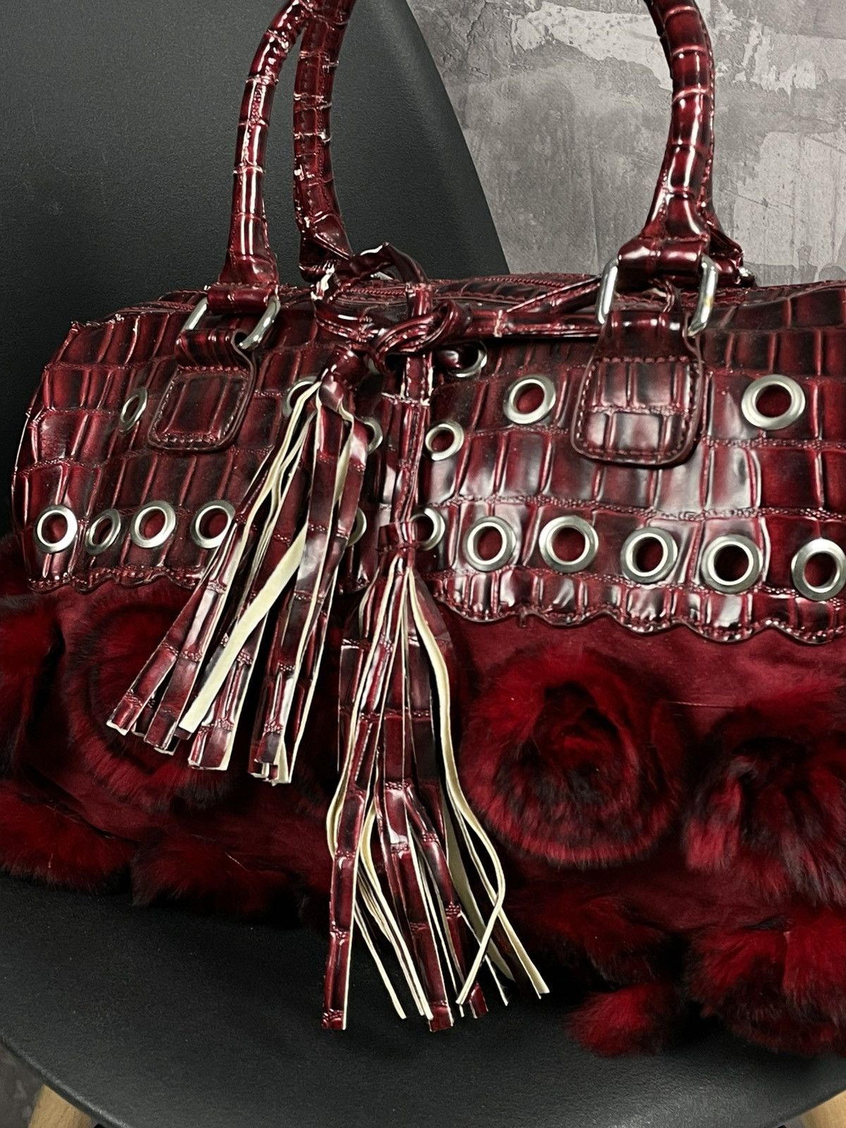 Japanese Brand Avant Garde Balenciaga Style Fur Crazy Opium Y2K Bag Size ONE SIZE - 4 Thumbnail