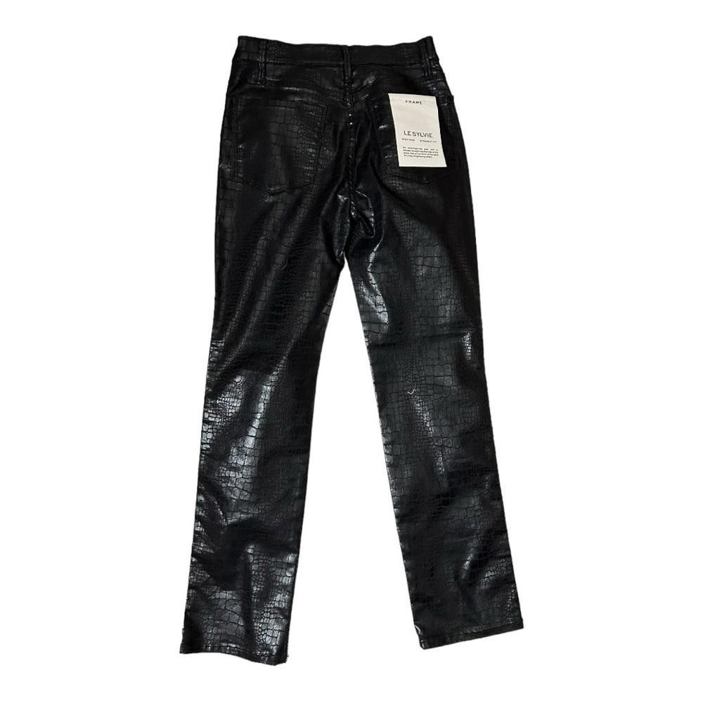 Frame FRAME l NWT Le Sylvie Slender Straight Croc Coated Jeans 26 Size 26" / US 2 / IT 38 - 3 Thumbnail