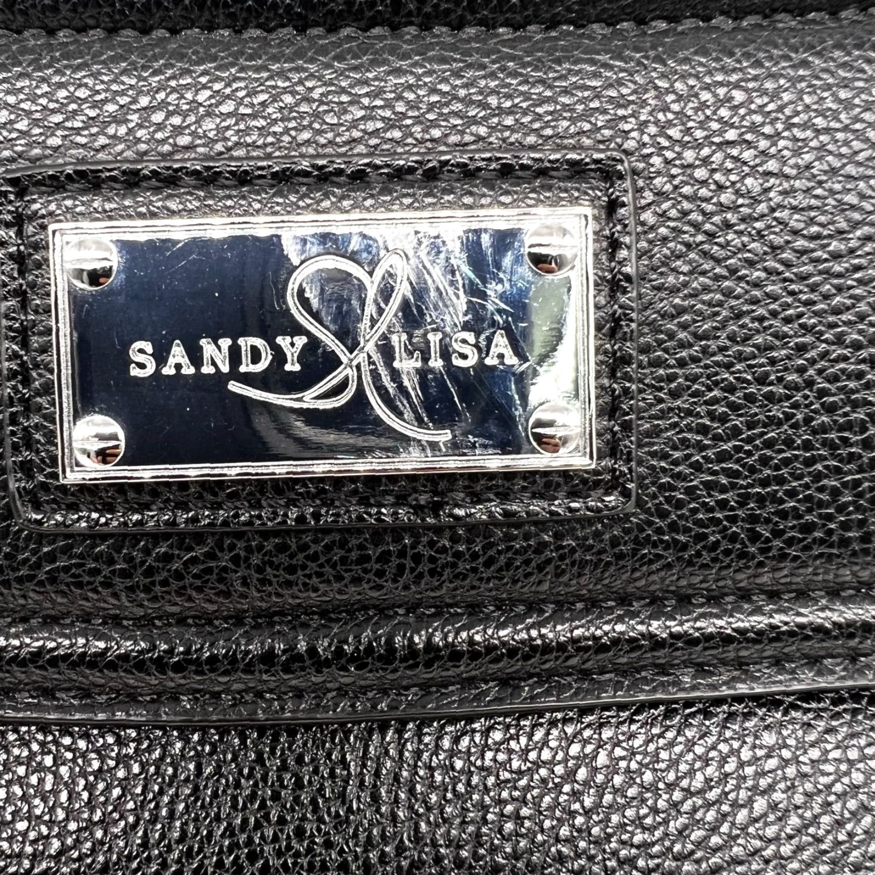 Vintage Sandy Lisa Amalfi Backpack, Black 12"X6"X13" / 13" Laptop iPad More Backpack Unisex Adults Medium Black Gold Hardware Size ONE SIZE - 3 Thumbnail