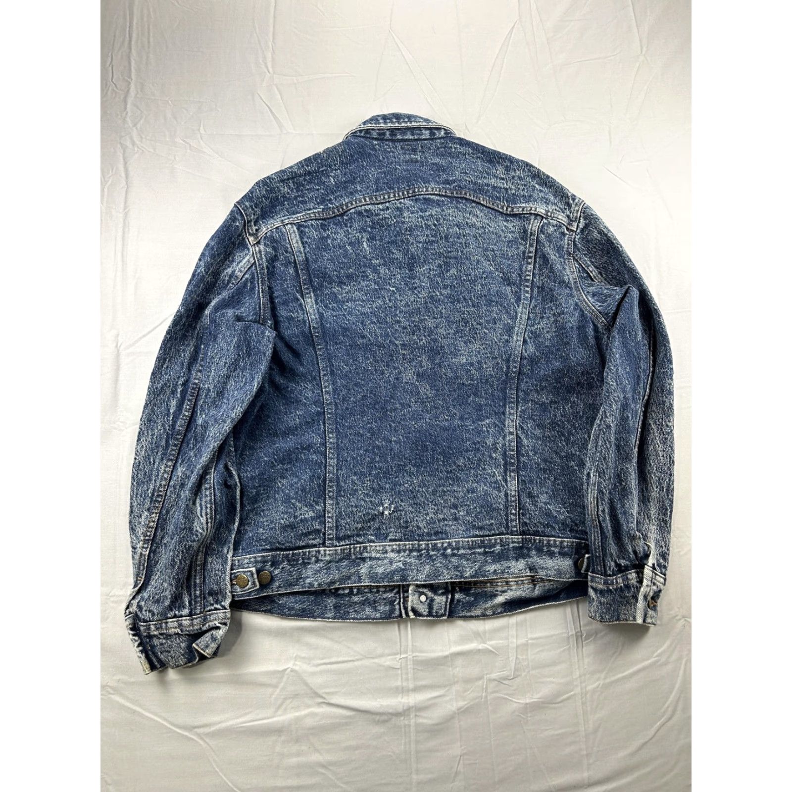 Lee VINTAGE Lee Jacket Mens Large Blue Denim Stone Wash Trucker Bomber USA 90s Size US L / EU 52-54 / 3 - 2 Thumbnail