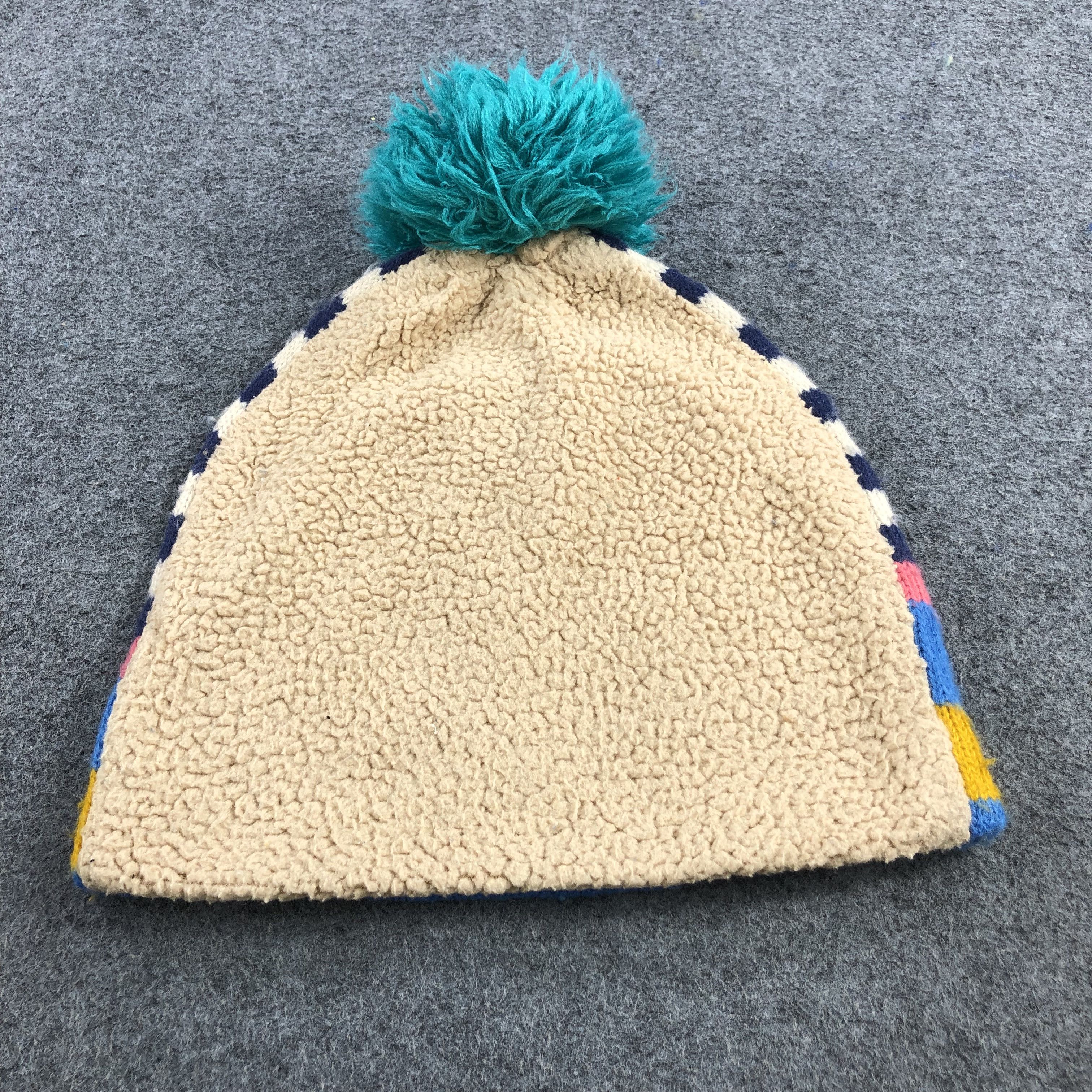 Vintage Striped Bobble Beanie Snowcap Snow Hat B128 Size ONE SIZE - 4 Thumbnail