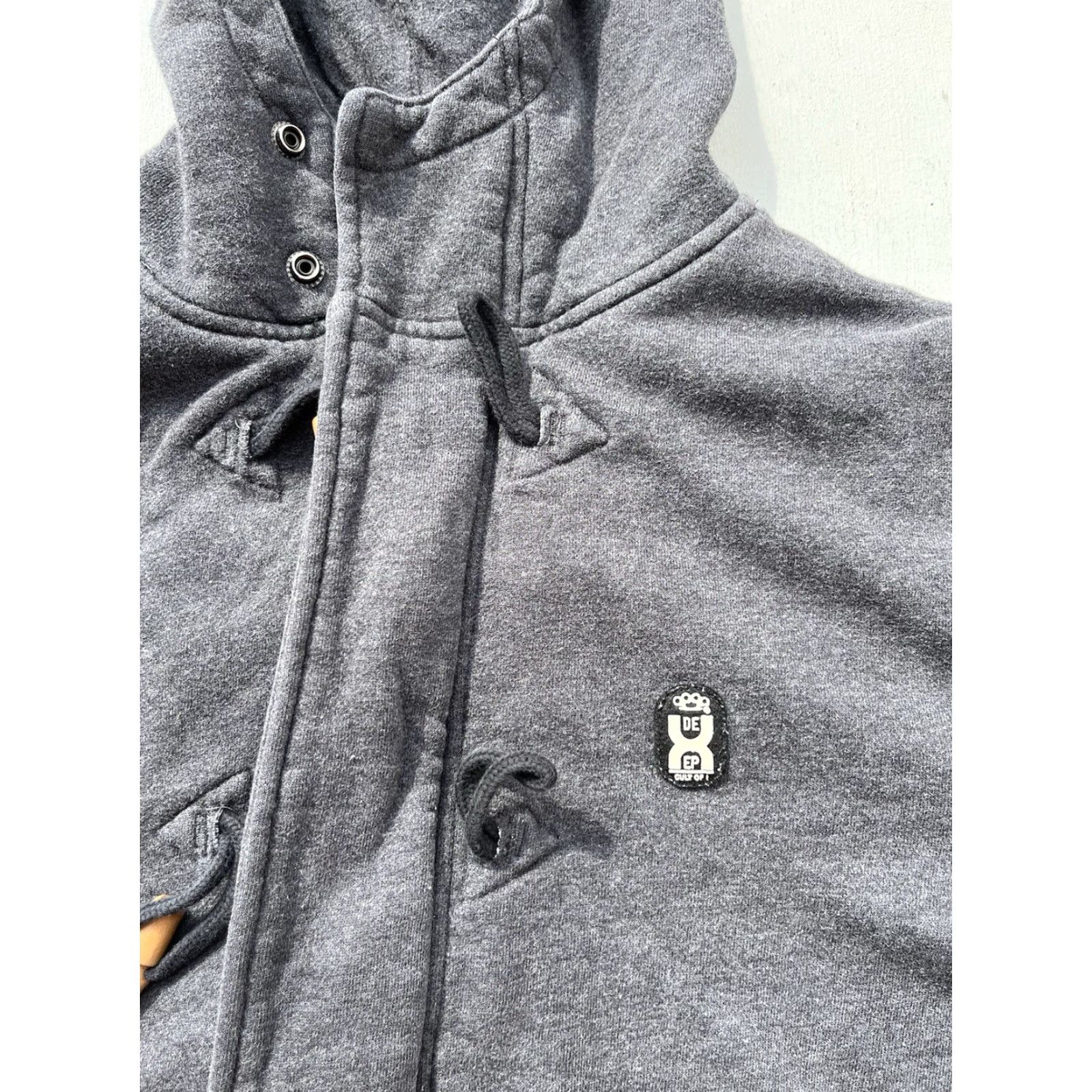 Vintage VINTAGE 10.Deep Hoodie Women Gray S Y2K Hip Hop City Heavyweight Toggle 100% Cotton Full Zip Logo Zipper Regular Lined Hooded Size L / US 10 / IT 46 - 3 Thumbnail