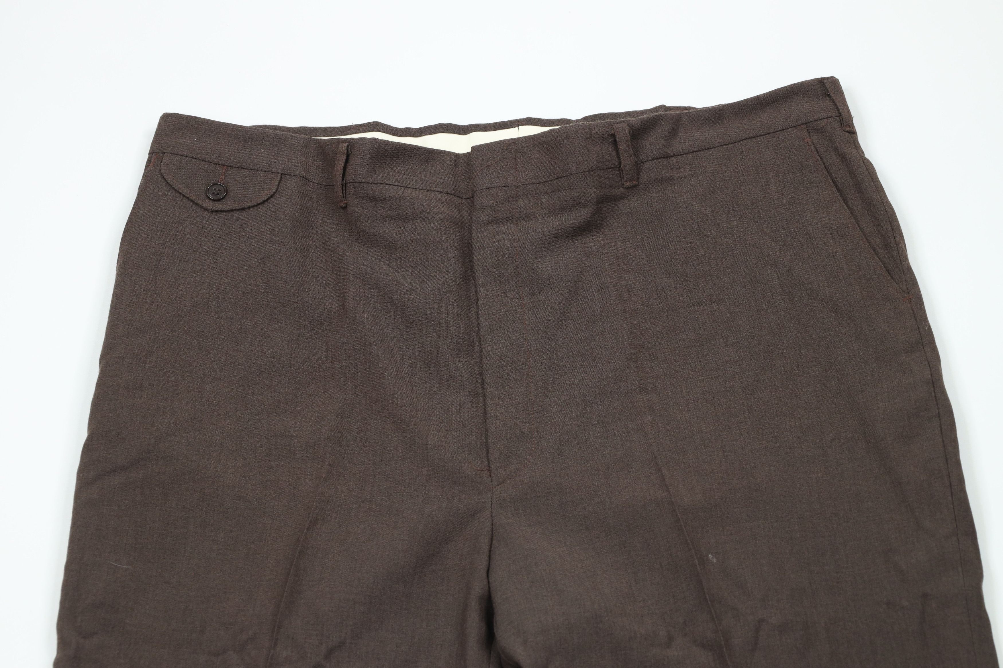 Vintage Vintage 90s Streetwear Worsted Wide Leg Chino Pants Brown Size US 42 / EU 58 - 2 Thumbnail