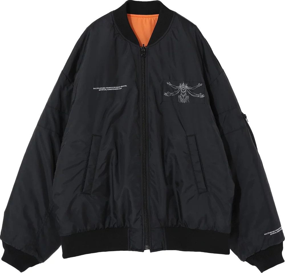image of Undercover X Evangelion Reversible Bomber Jacket in Black, Men's (Size Medium)