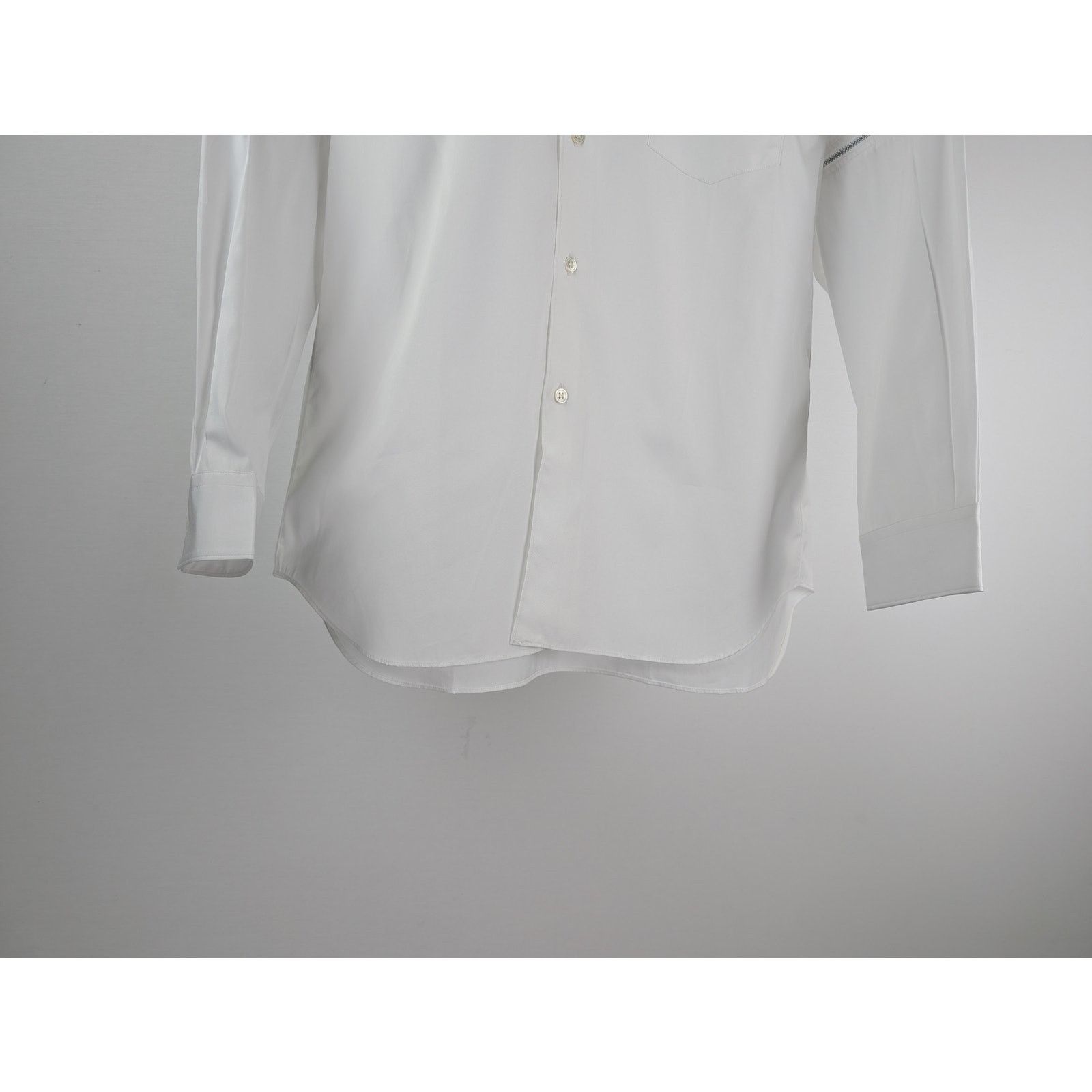 Comme des Garcons o1rshd1 Zip Sleeve Detail White Button Up Shirt in White Size US S / EU 44-46 / 1 - 3 Thumbnail