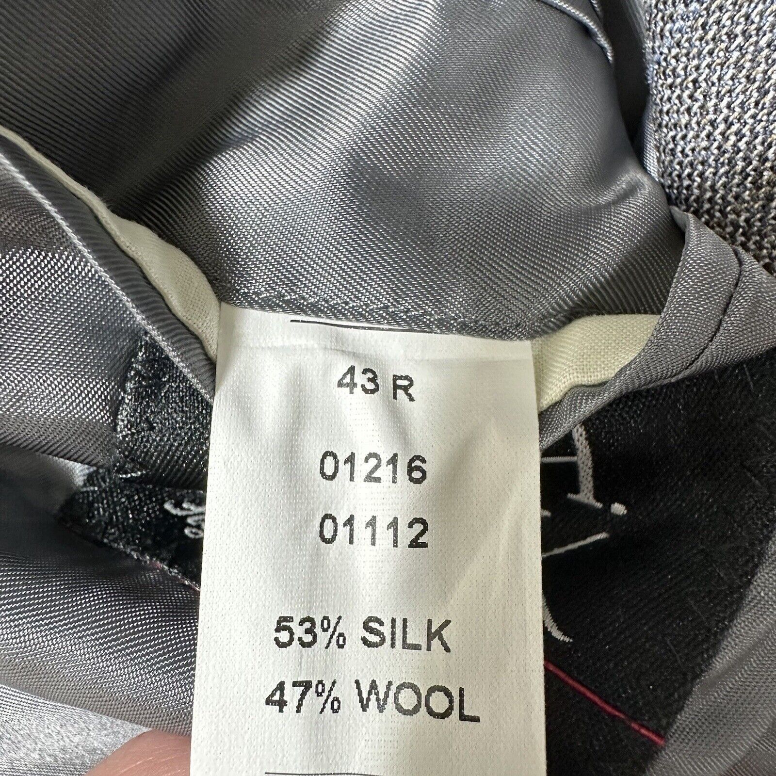Jos. A. Bank Jos. A. Bank 43R Silk Wool Gray Plaid Striped Suit Jacket Size 42R - 8 Thumbnail