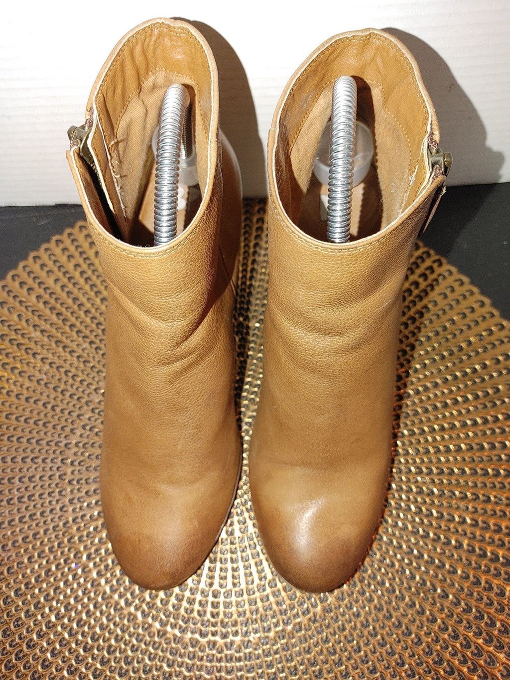 Nordstrom BP Brass Plum Leather Ankle Booties Size 8M Size US 8 / IT 38 - 3 Thumbnail