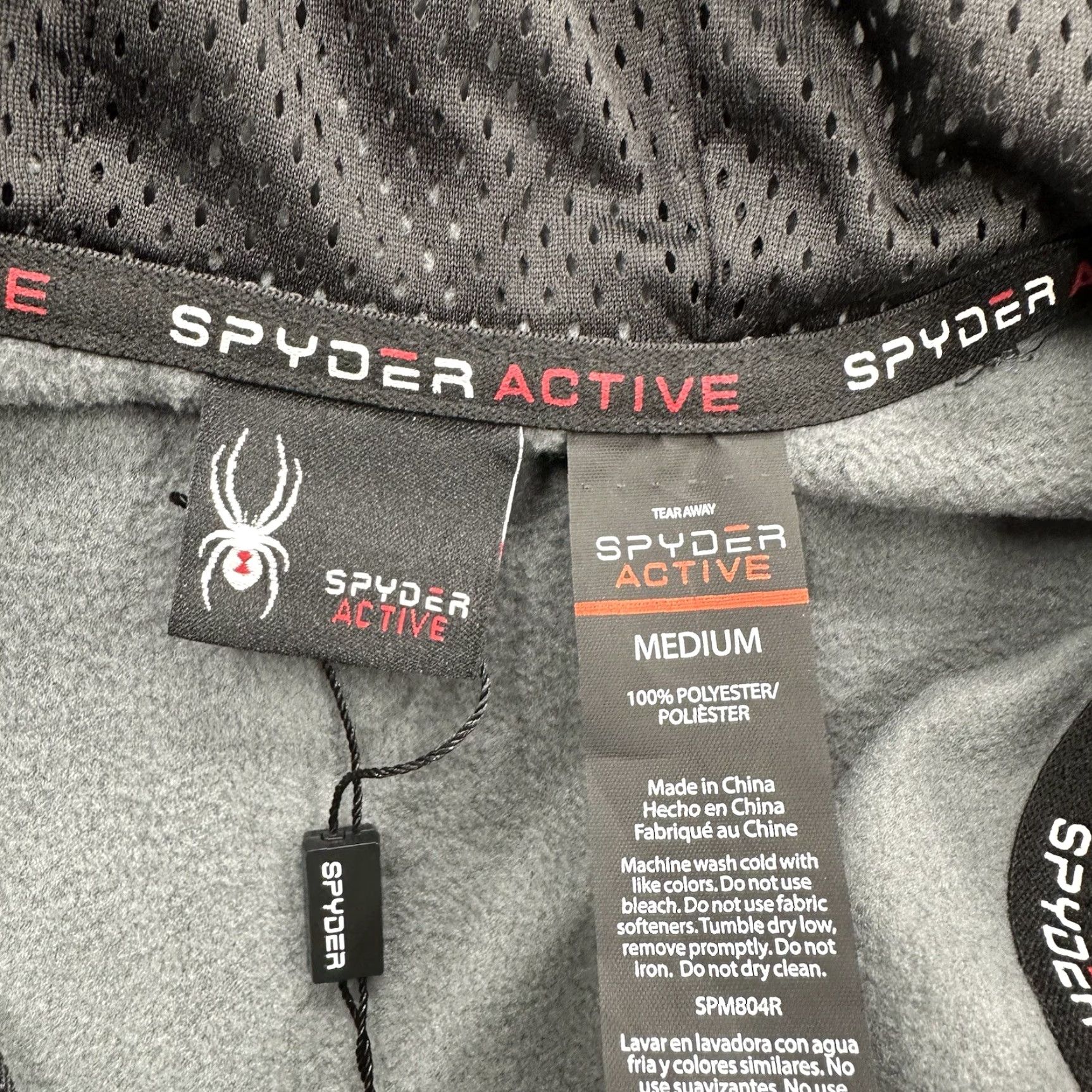 Spyder Spyder Hoodie Men Medium Gray Black Polyester Outdoors Hiking Gym Training Colorblock 1/4 Zip Mock Neck Zipper Logo All Seasons Size US M / EU 48-50 / 2 - 3 Thumbnail