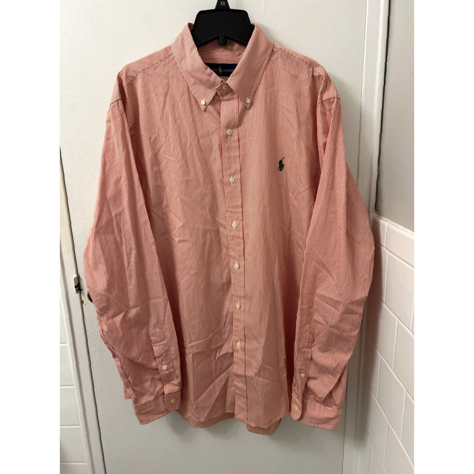 Polo Ralph Lauren Ralph Lauren Shirt Mens Large Red Pink Striped Button Down Green Pony L/S Shirt Size US L / EU 52-54 / 3 - 2 Thumbnail