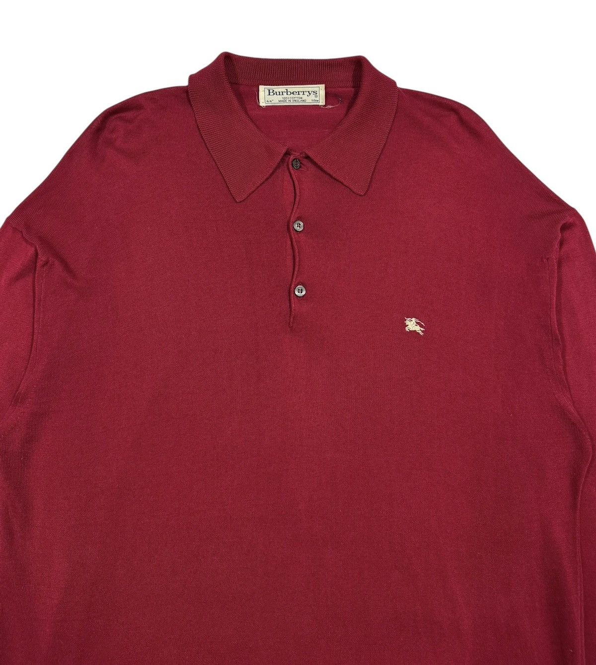 Burberry × Vintage Vtg🎈Burberrys Polo Shirt Jumper Oversized Made In England Size US S / EU 44-46 / 1 - 2 Thumbnail