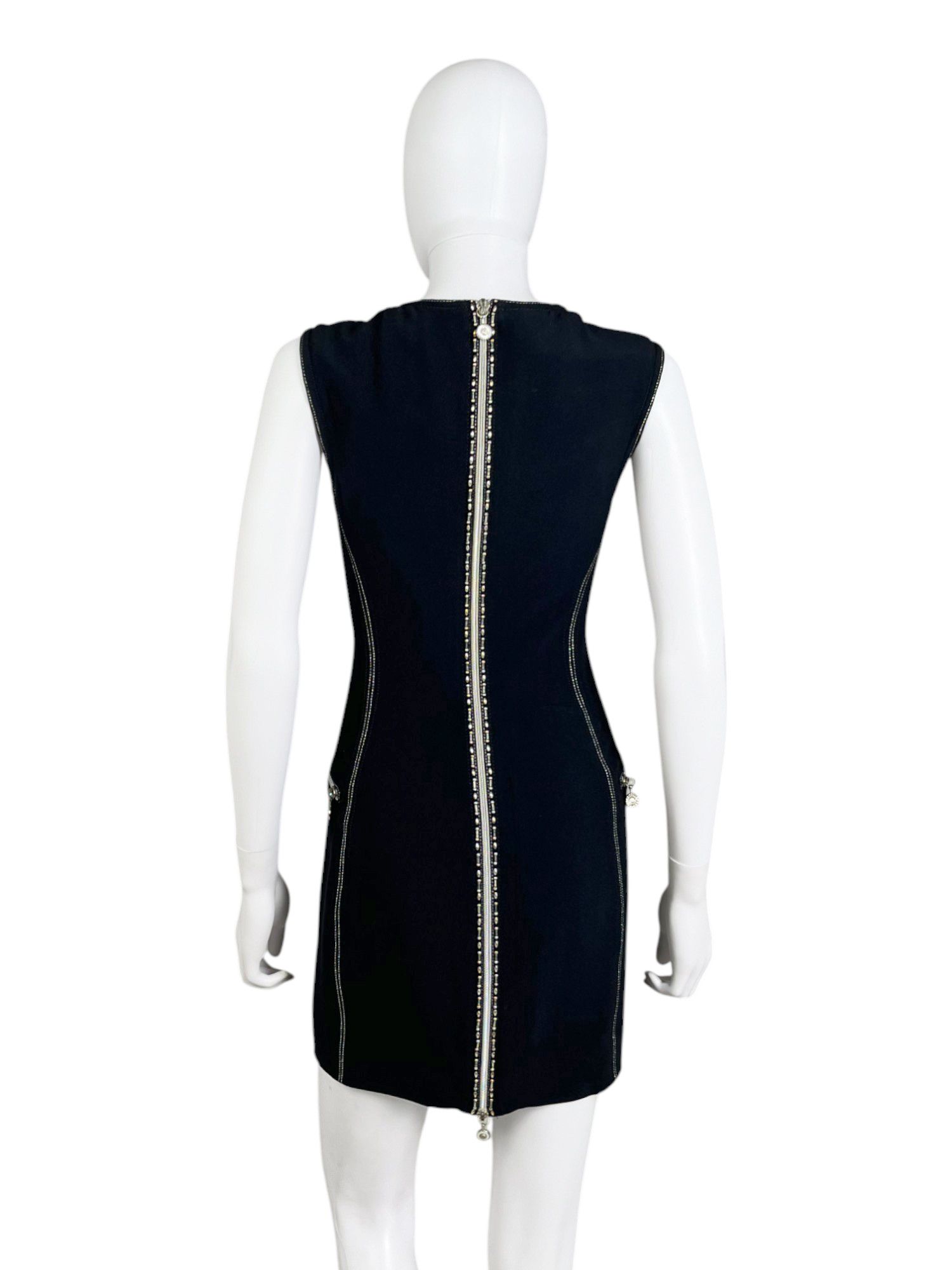 Versace by Gianni Versace S/S 1996 Black Zipped Medusa Dress Size S / US 4 / IT 40 - 3 Thumbnail